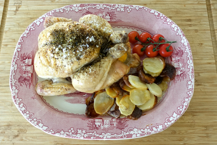 Donna’s Roast Chicken with Sliced Potato Recipe