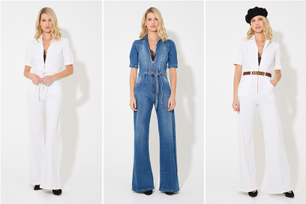 How to Wear Faith the Belted Flared Denim Jumpsuit