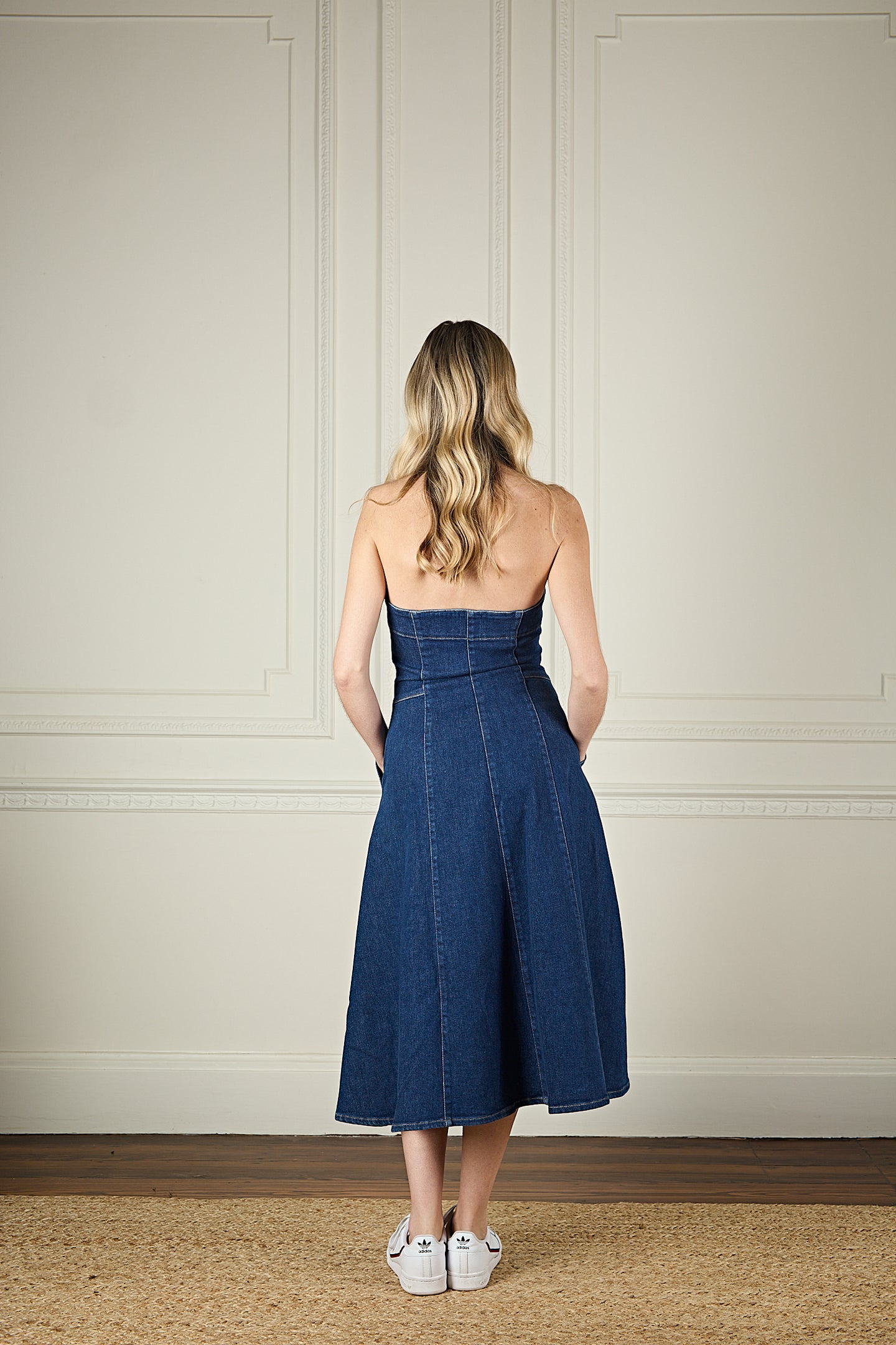 Dotty The Perfect Spaghetti Strap Dress | Smarter Than You [Blue Denim]
