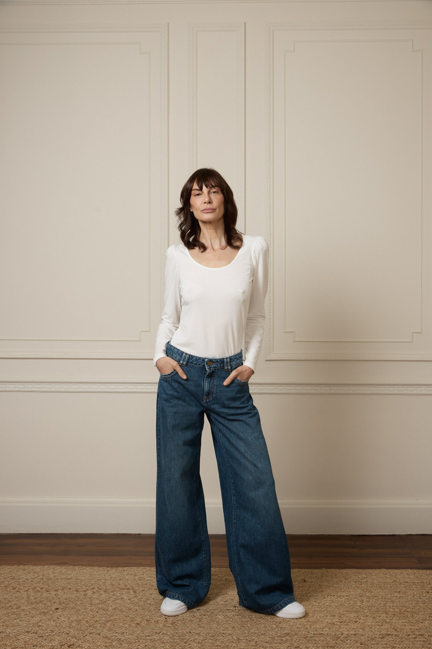 Georgia The Mid Rise Flare | Sunday [Dark Blue Denim]