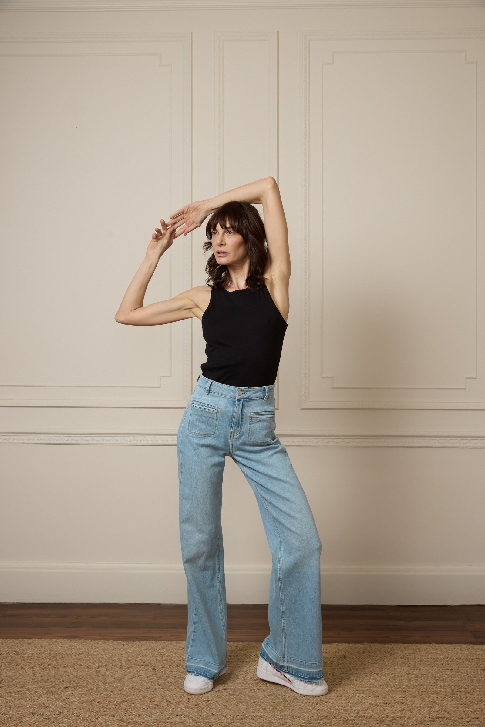 Kate The High Top Patch Pocket Relaxed Wide Leg | Malibu [Light Blue Denim]