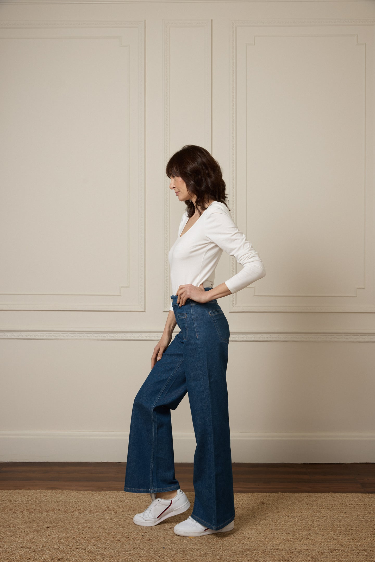 Kate The High Top Patch Pocket Relaxed Wide Leg | Smarter Than You [Blue Denim]