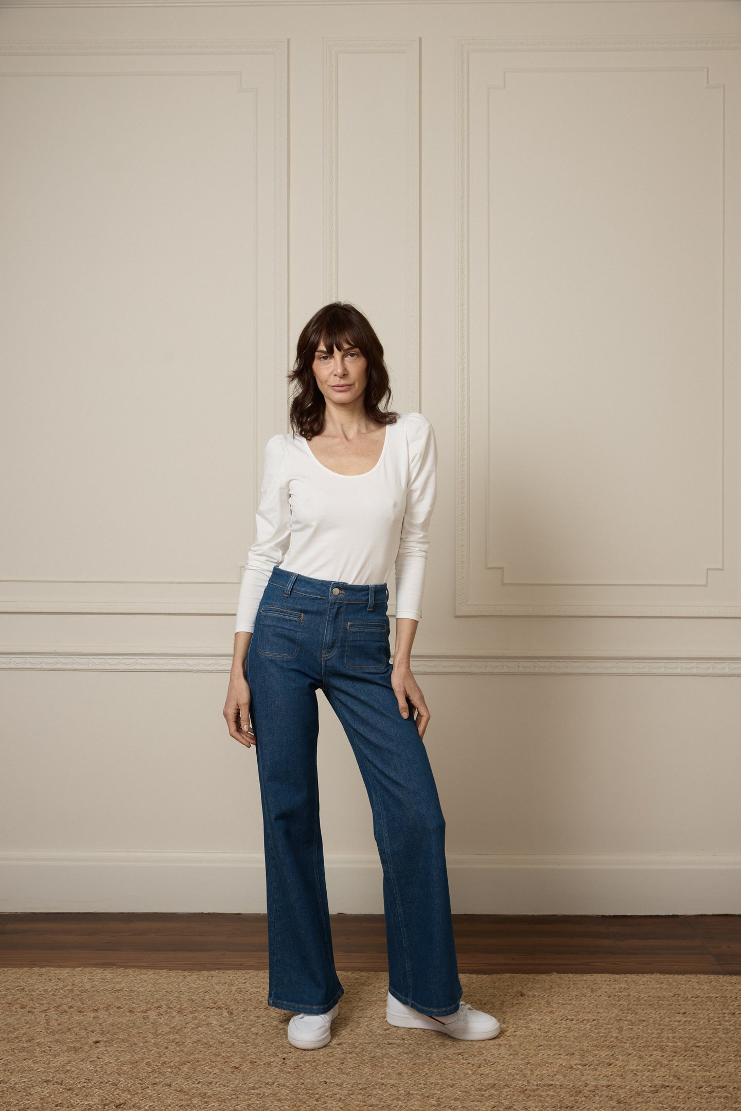 Kate The High Top Patch Pocket Relaxed Wide Leg | Smarter Than You [Blue Denim]