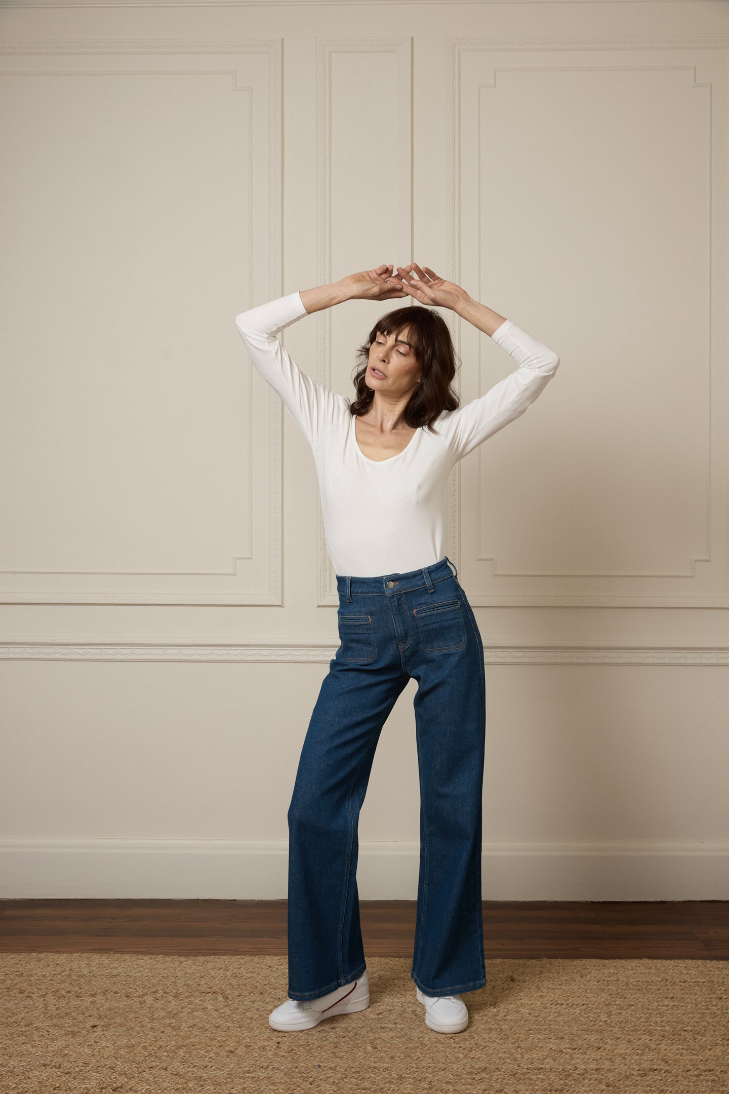 Kate The High Top Patch Pocket Relaxed Wide Leg | Smarter Than You [Blue Denim]