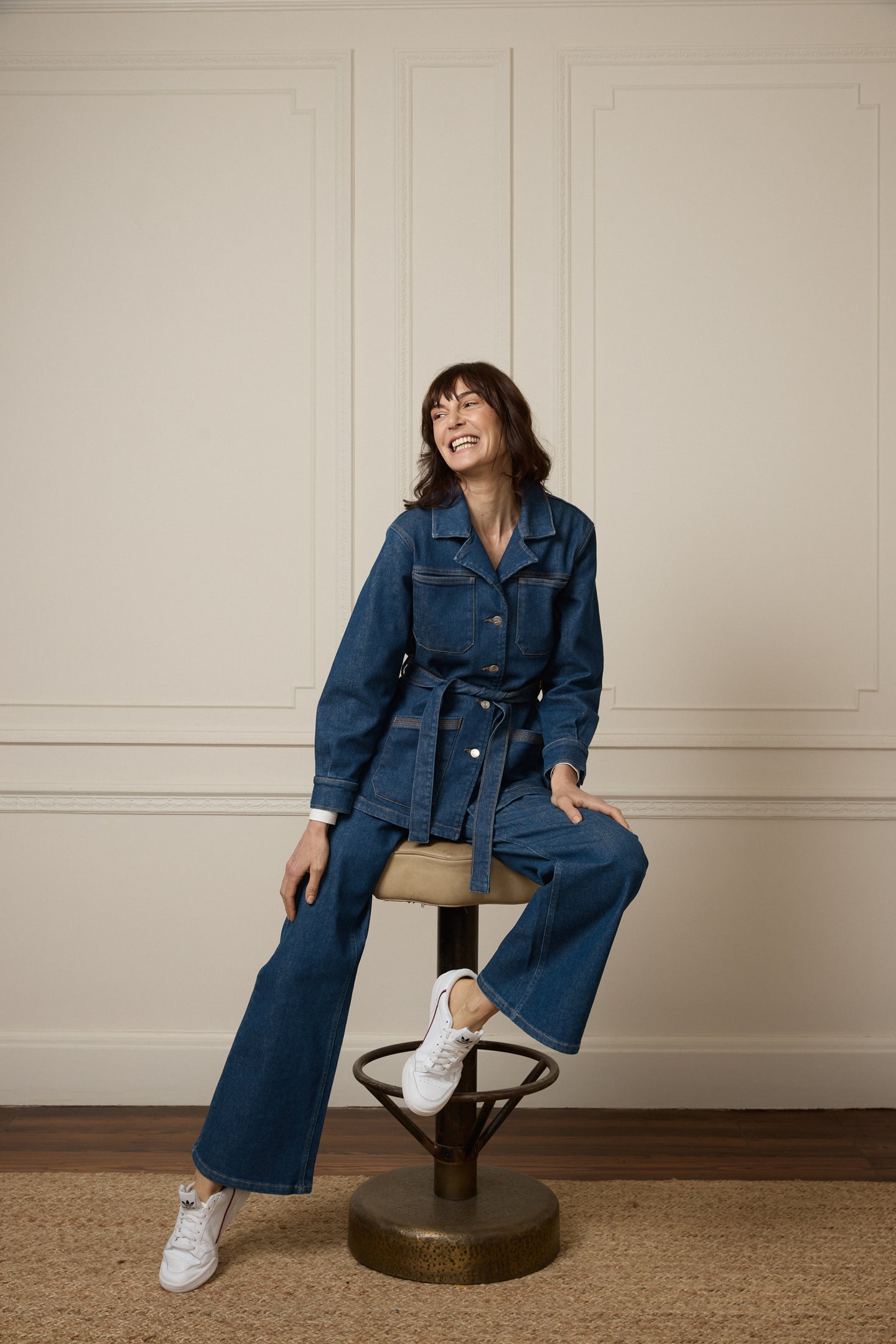 Kate The High Top Patch Pocket Relaxed Wide Leg | Smarter Than You [Blue Denim]