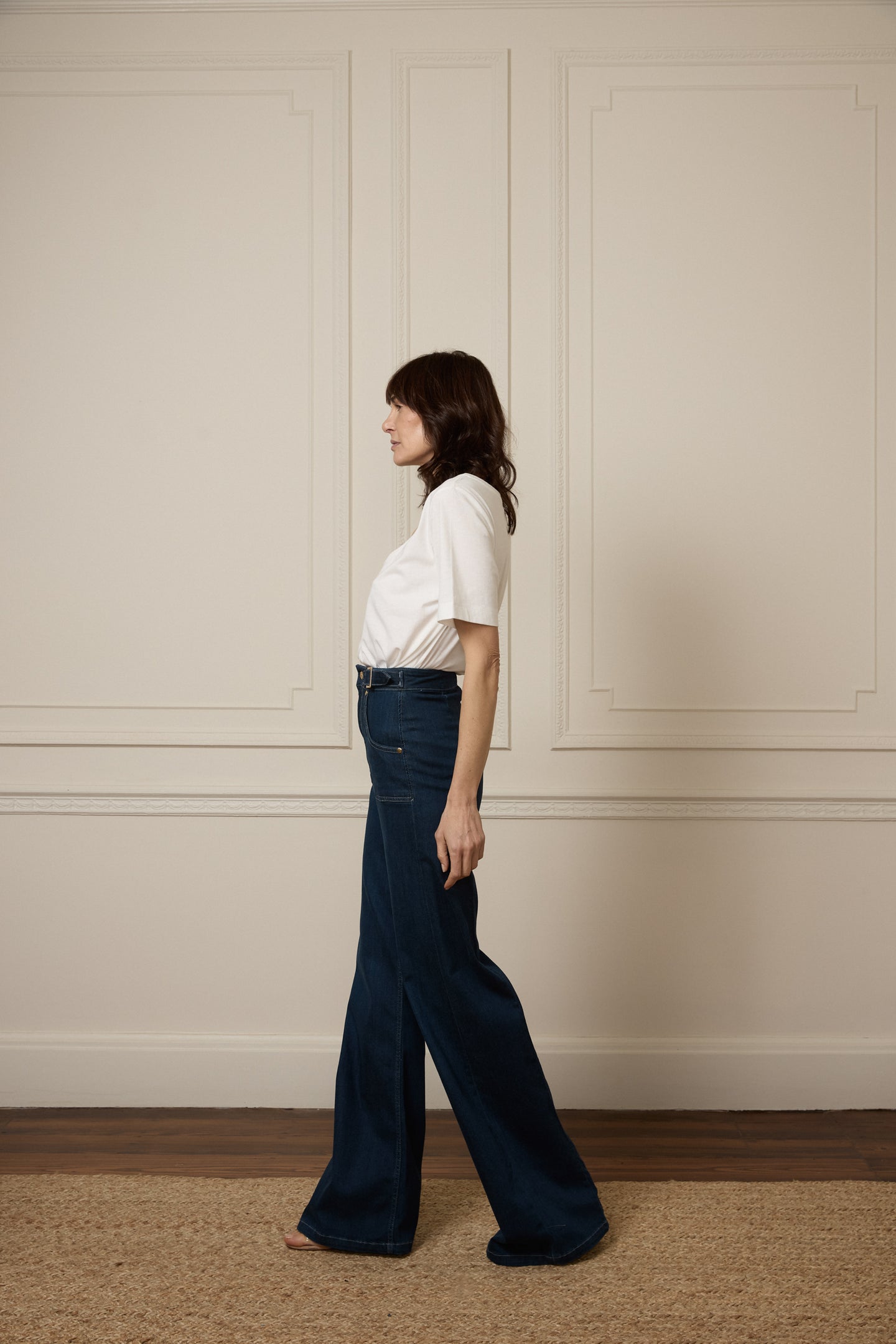 Minnie The High Top Full Length Wide Leg Flared Jeans | Working Girl [Dark Wash Denim]