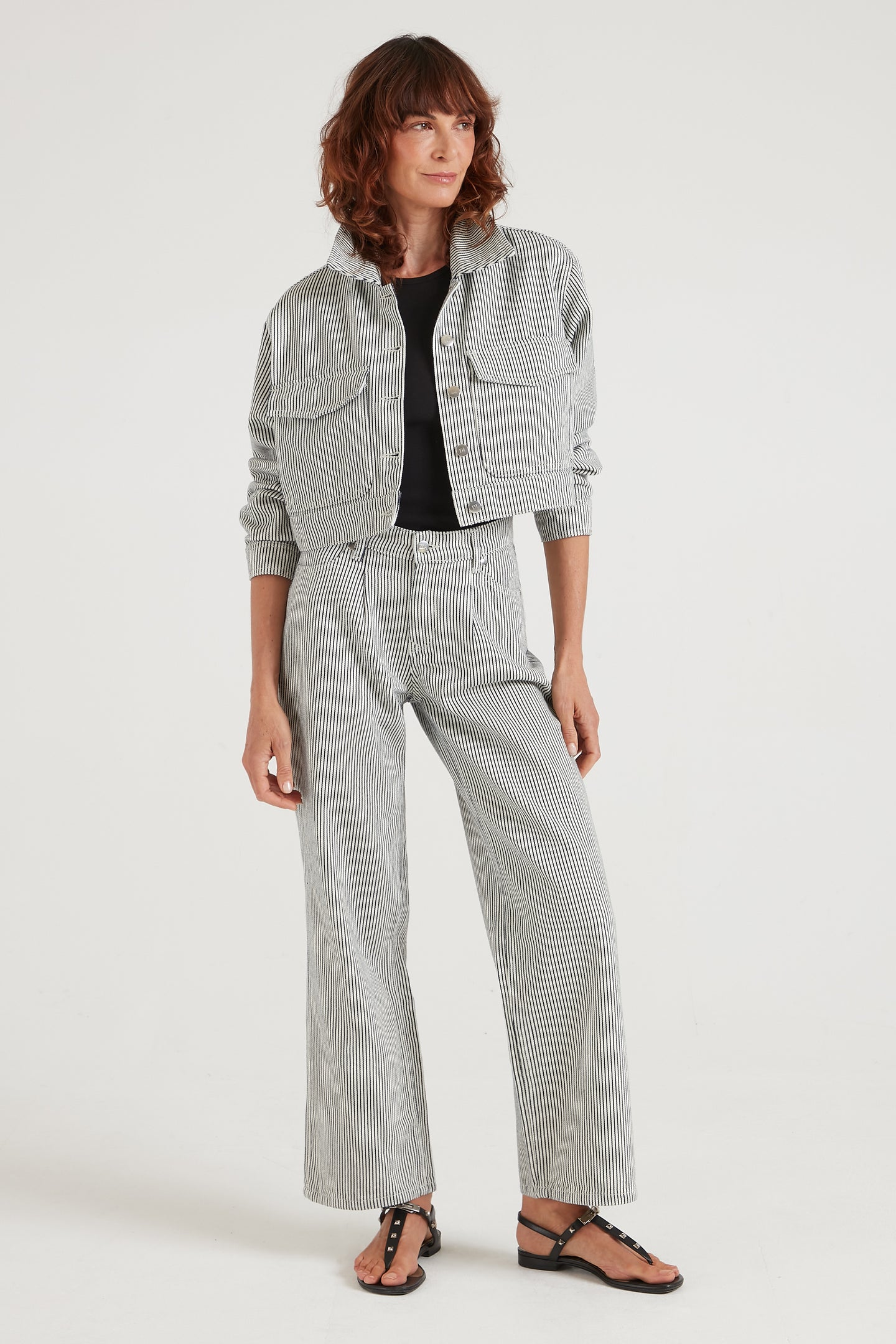 Prudence The Pleat Front Wide Leg | Oui Oui [Stripe]