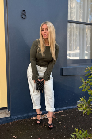 The Backless Double Drape | Khaki [Green]