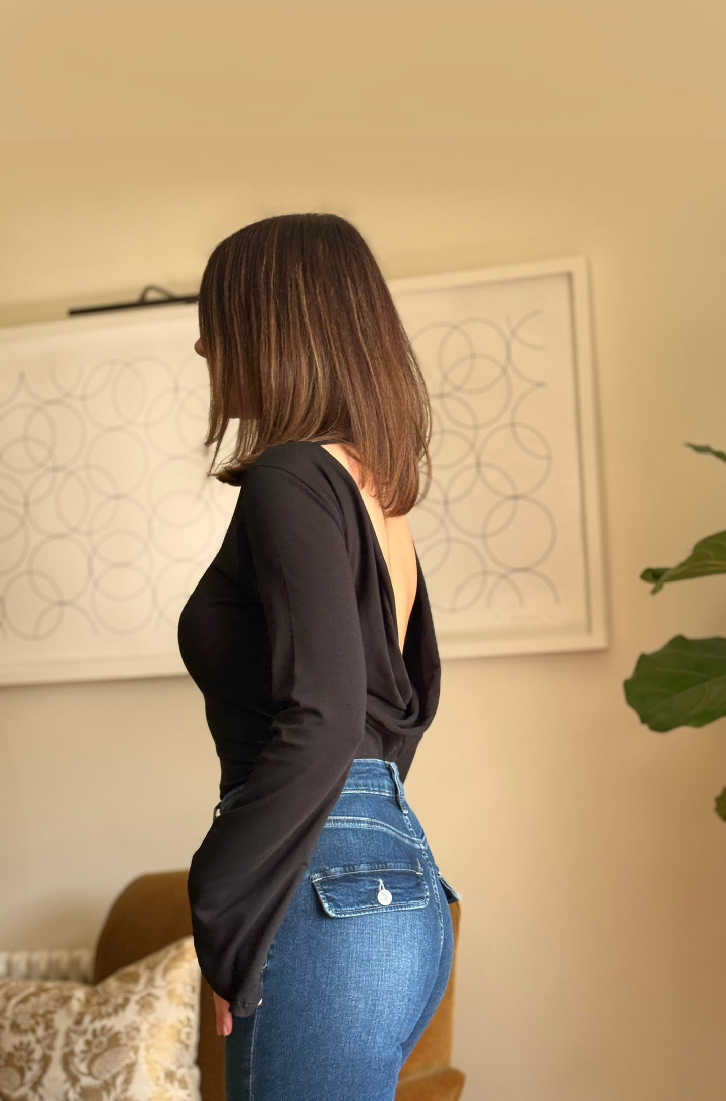 The Backless Double Drape | Noir [Black]