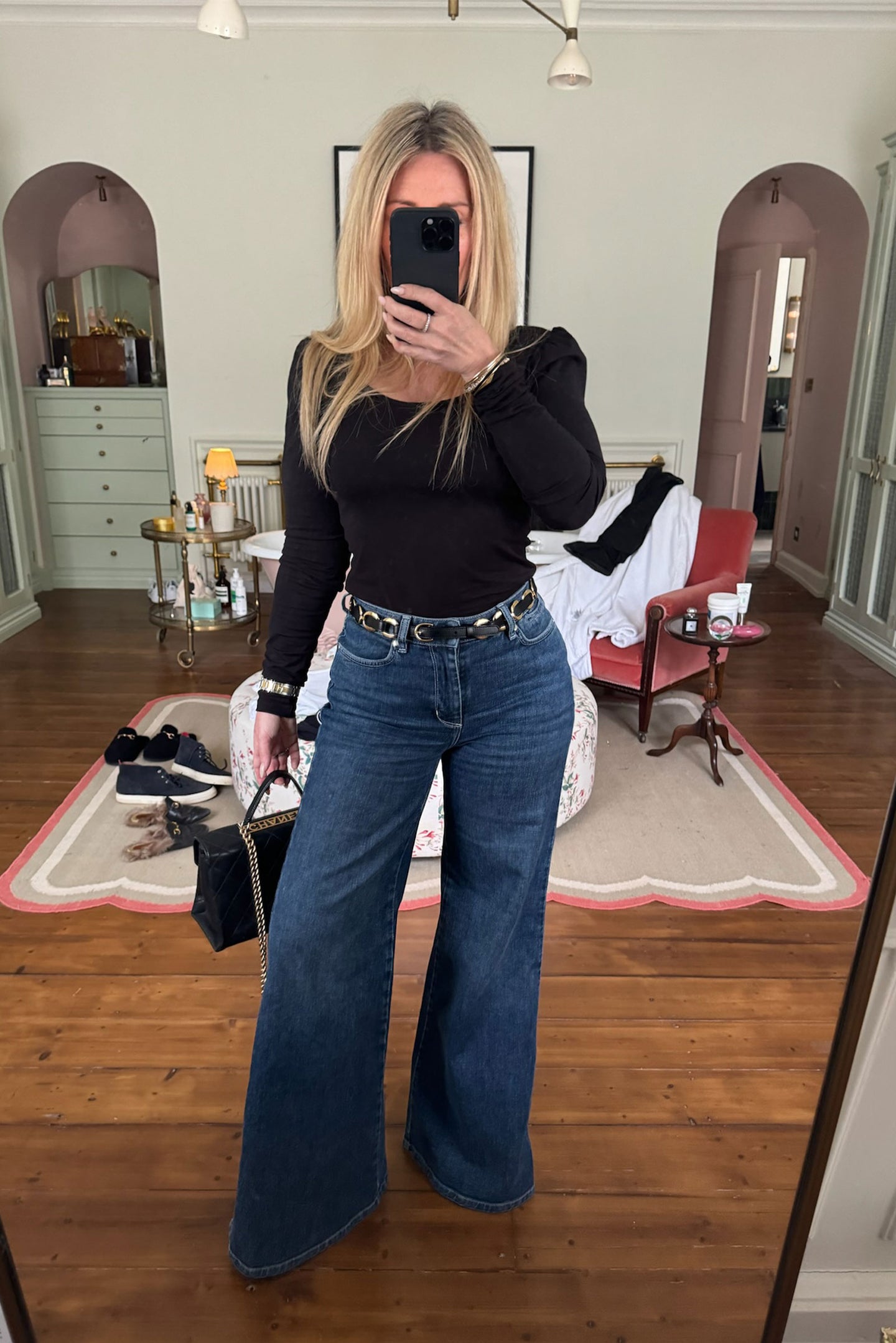 Dallas The High Waisted Super Wide Leg | Come She Will [Blue Denim]