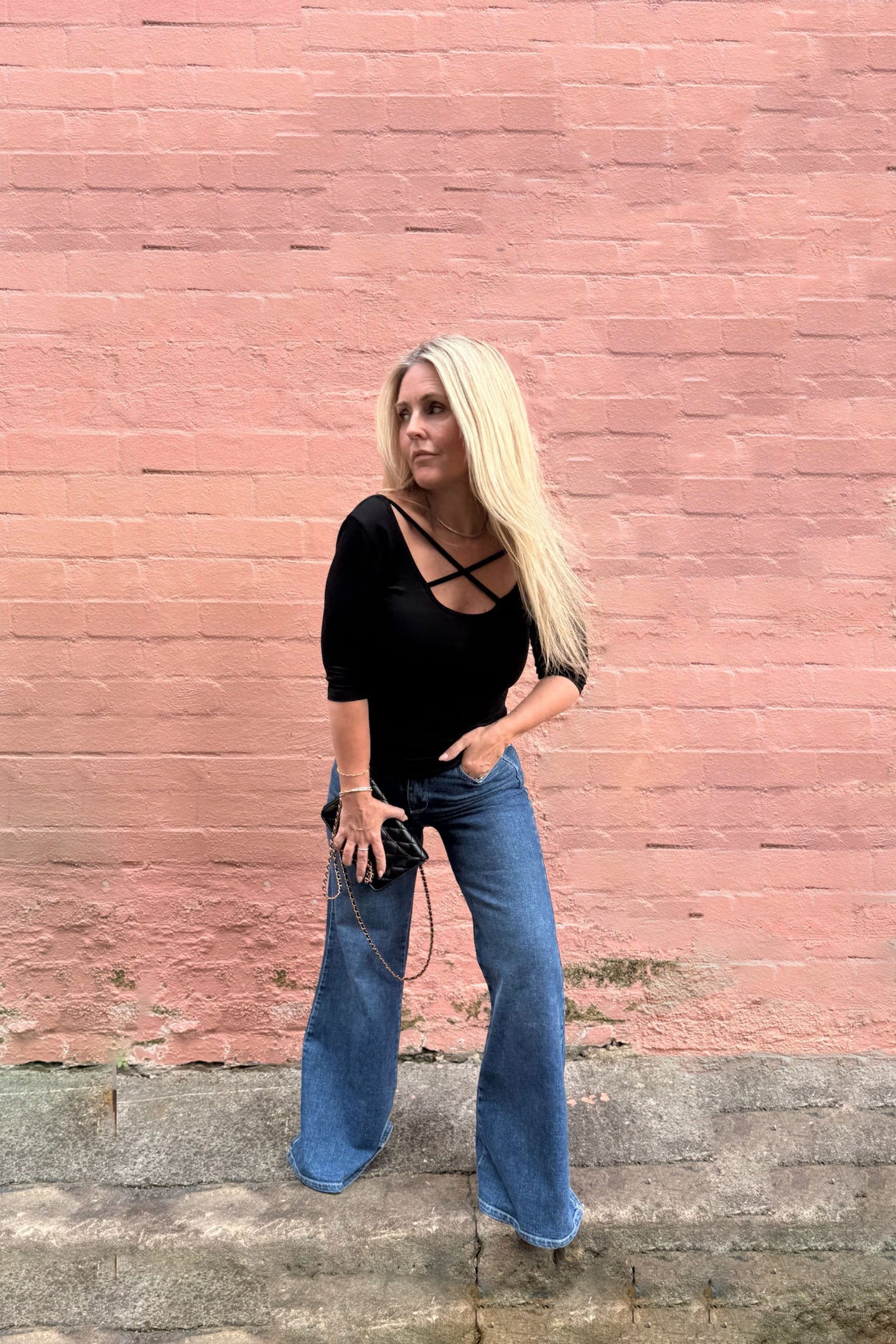 Dallas The High Waisted Super Wide Leg | Come She Will [Blue Denim]