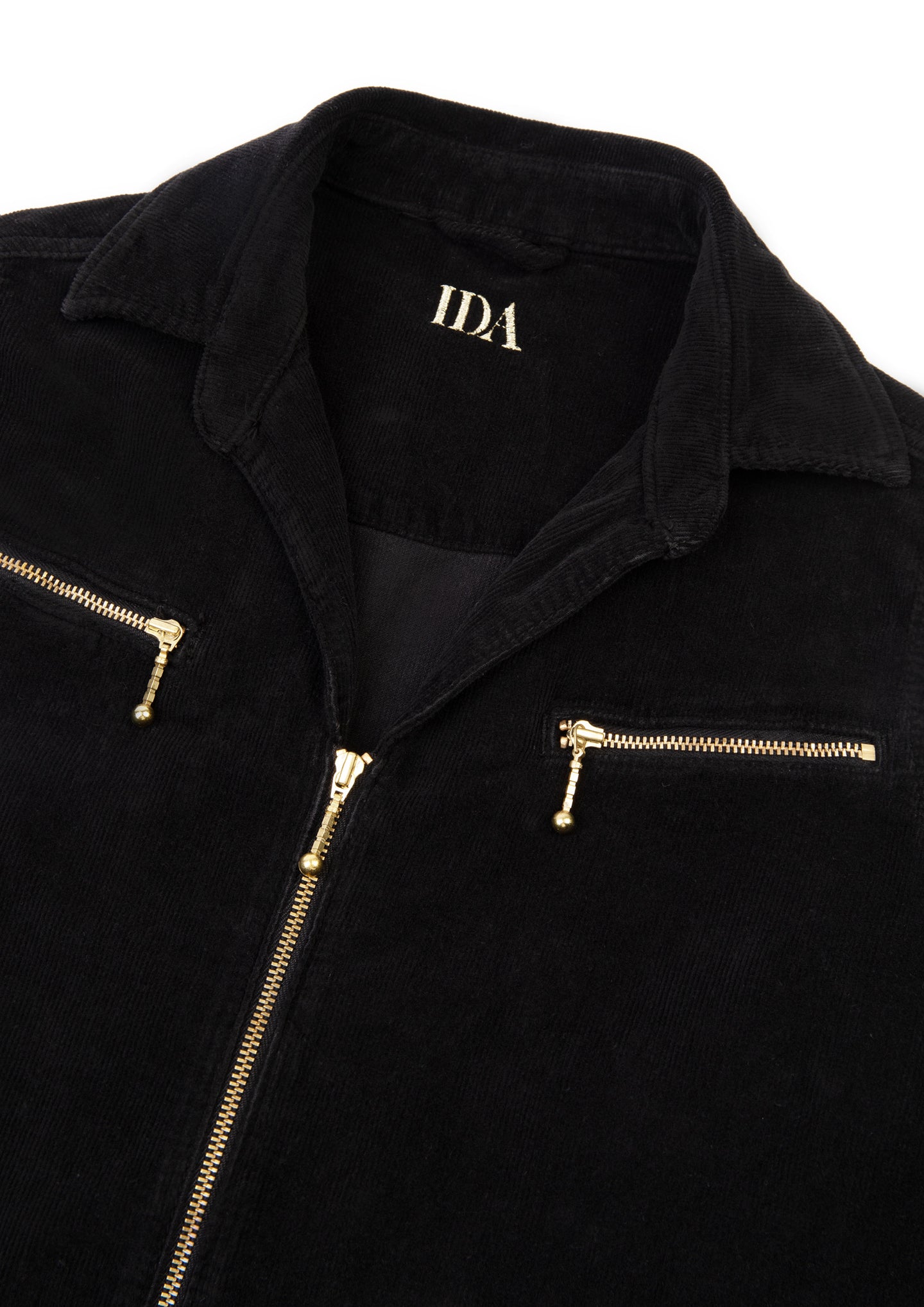 flight suit black corduroy zip up jumpsuit dolly