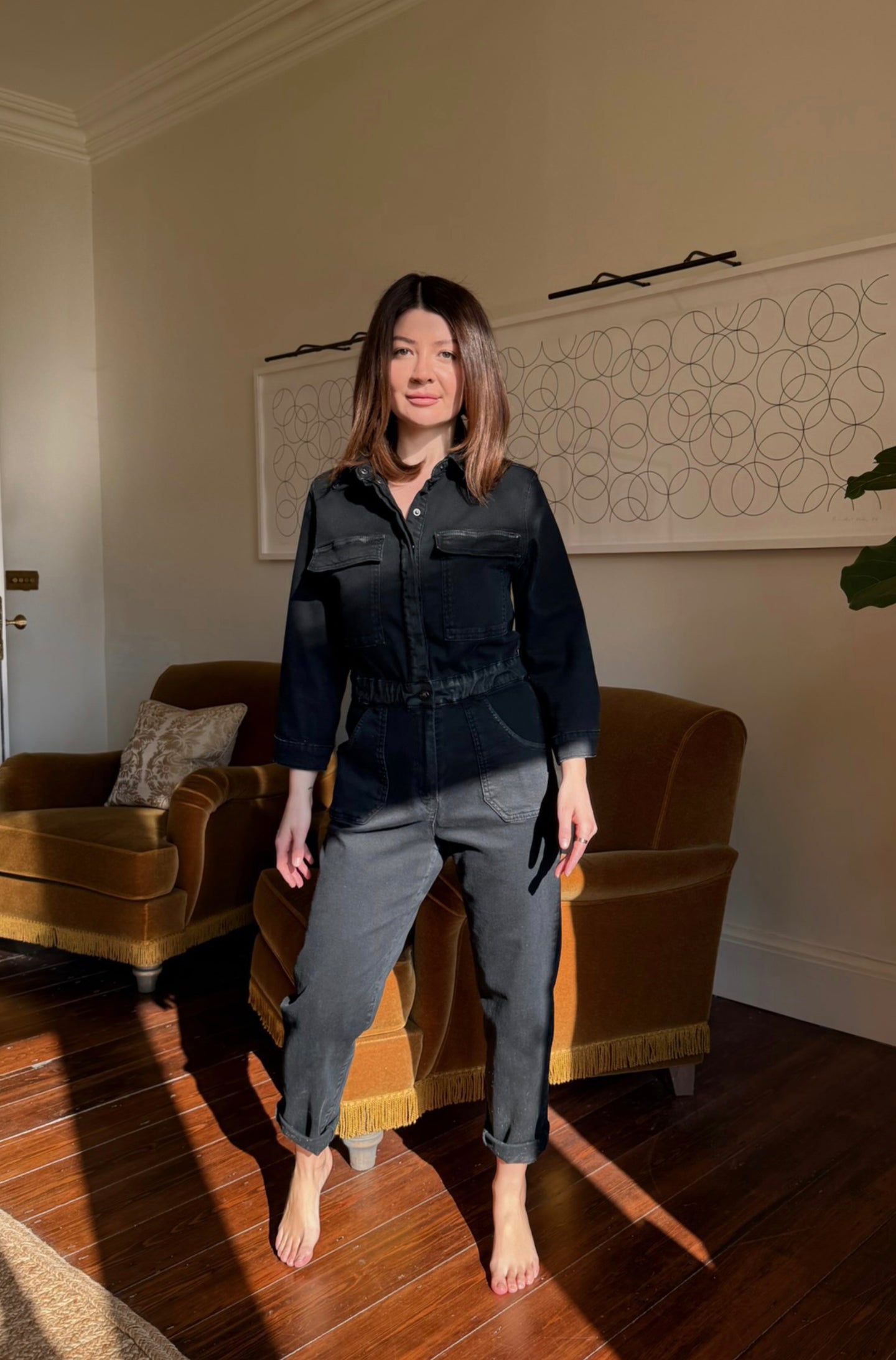 Dusty The Super Downtown Jumpsuit | Dark Days [Black Denim]