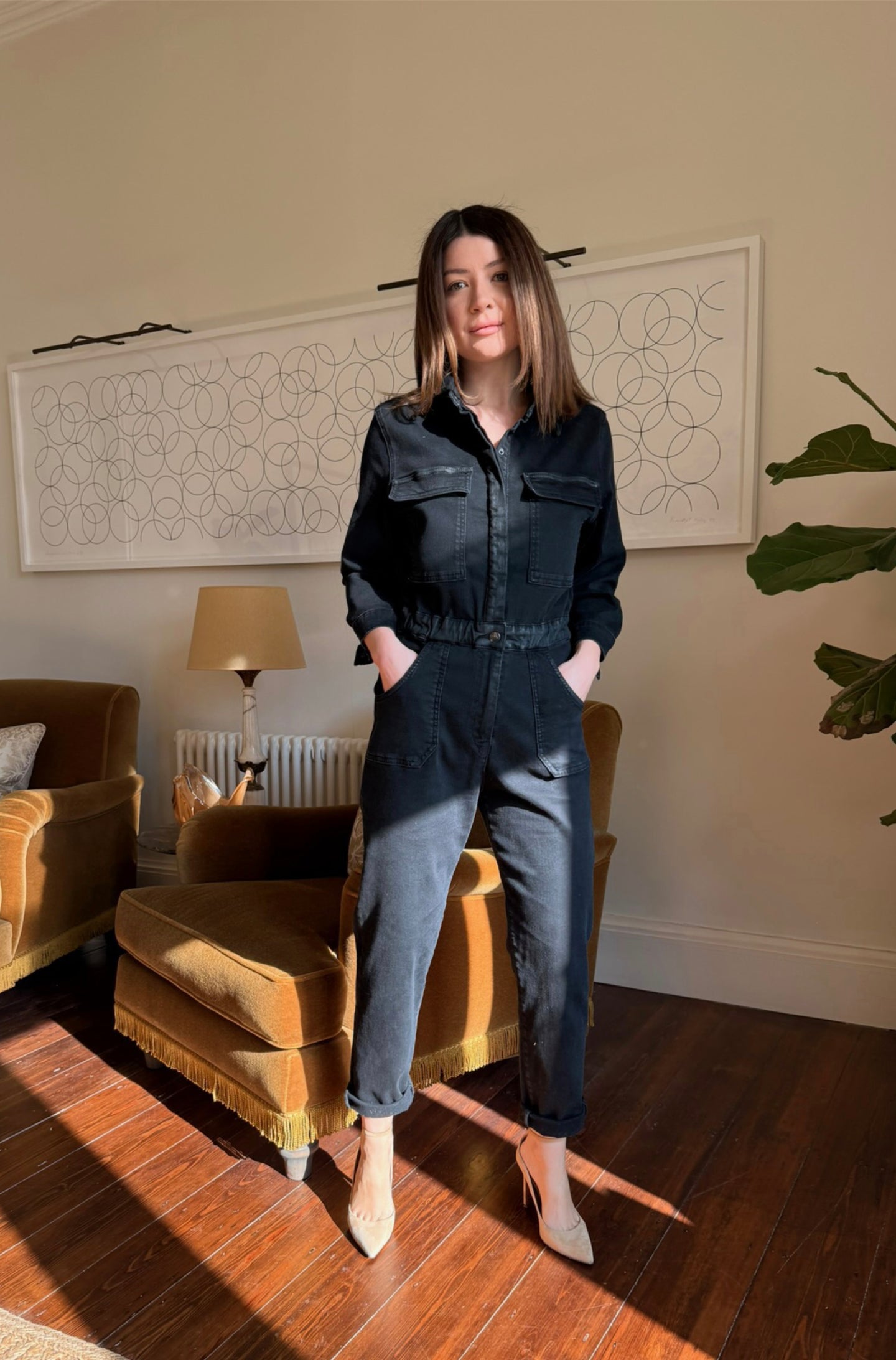 Dusty The Super Downtown Jumpsuit | Dark Days [Black Denim]
