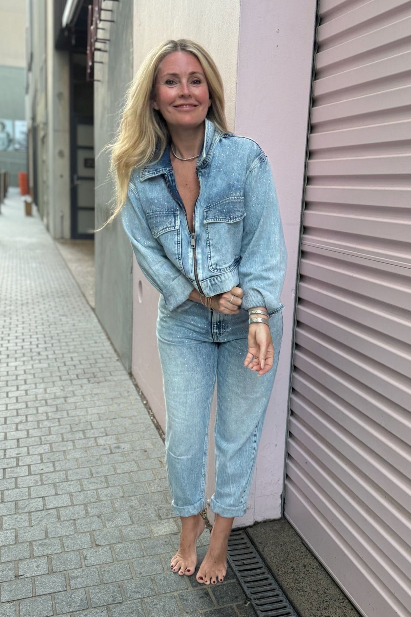 Edith The High Rise Barrel Leg | On The Run [Light Blue Denim]