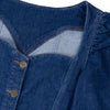 Elena The Princess Cut Button Through Dress | Smarter Than You [Blue Denim]