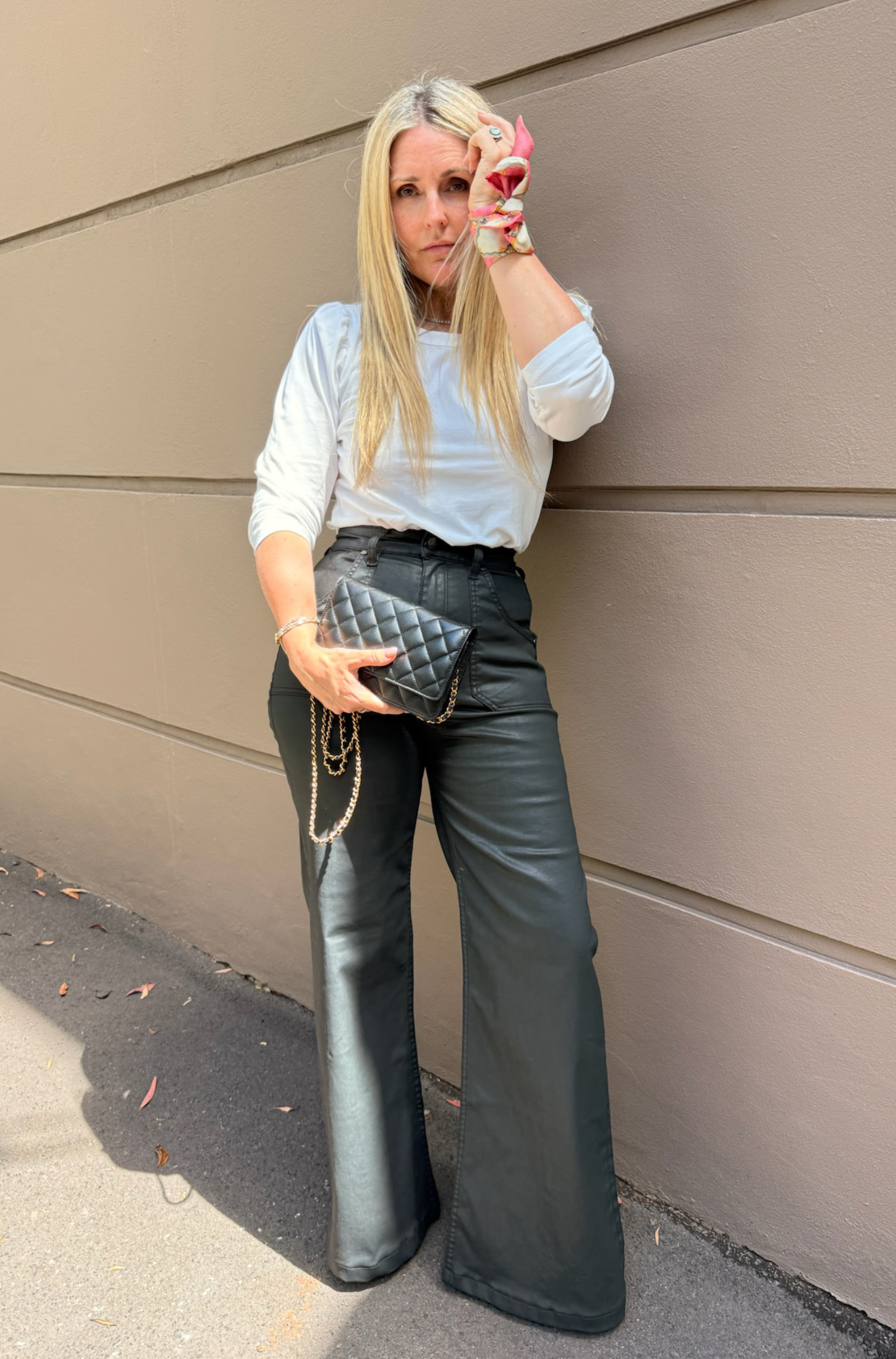 Emilia The Patch Pocket Super Wide Leg Flare | Oil Slick [Black]