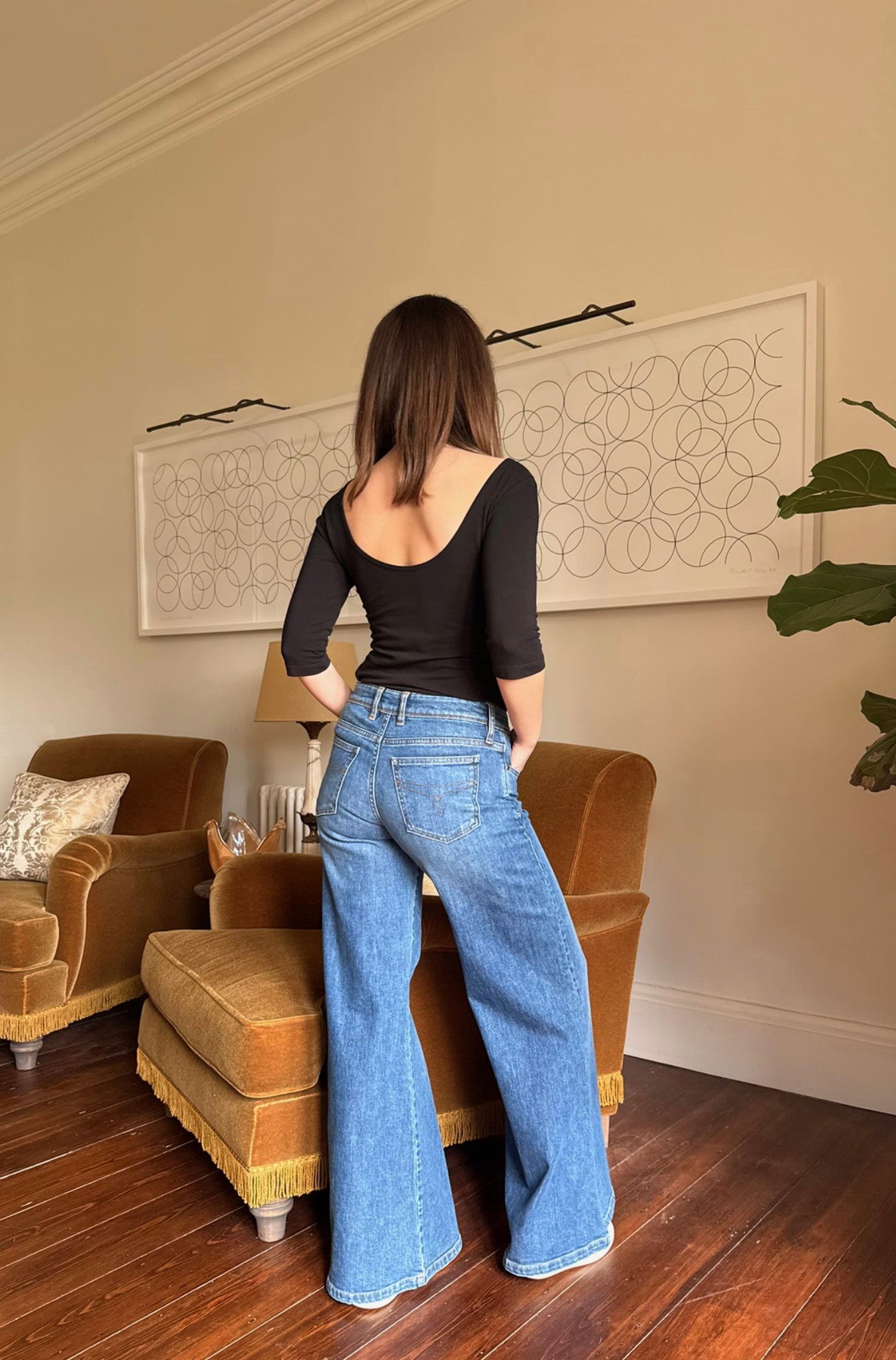 Genevieve The Mid Rise Dramatic Kick Flare | Everlasting Love [Blue Denim]