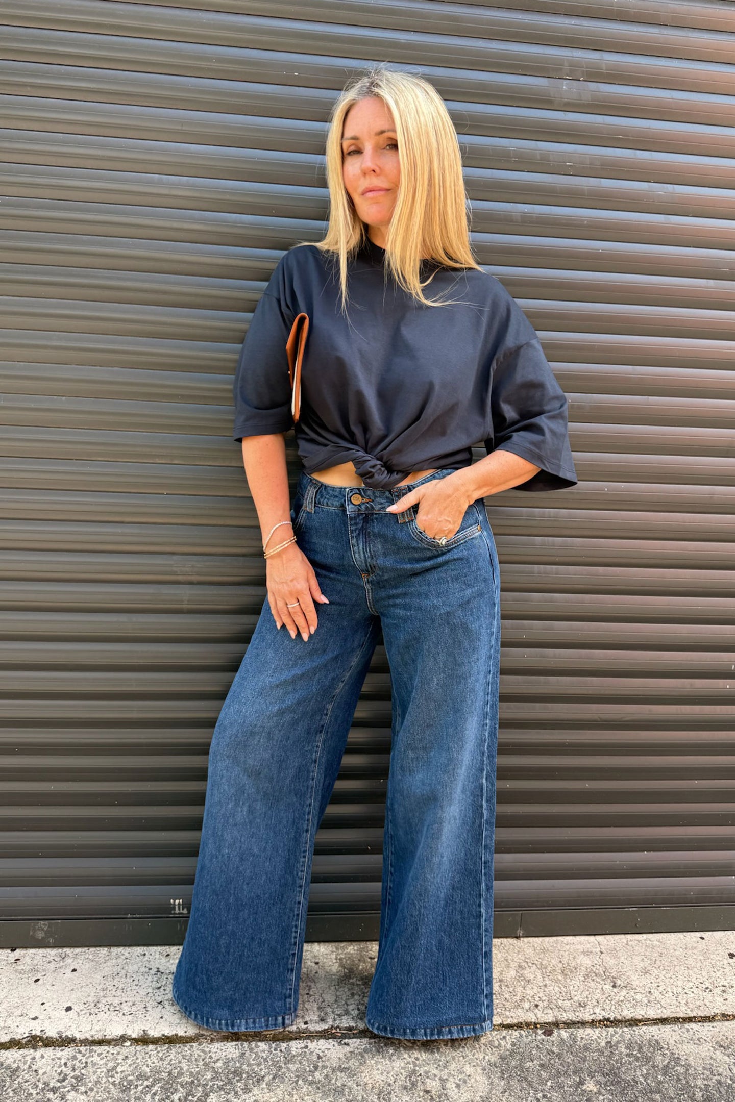 Georgia The Mid Rise Flare | Sunday [Dark Blue Denim]