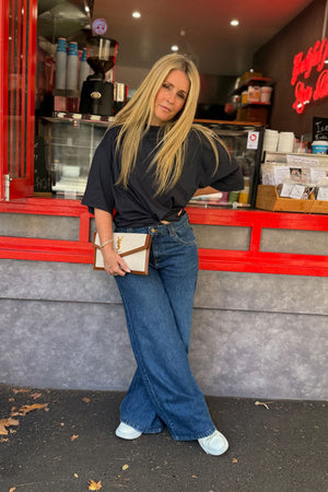 Georgia The Mid Rise Flare | Sunday [Dark Blue Denim]