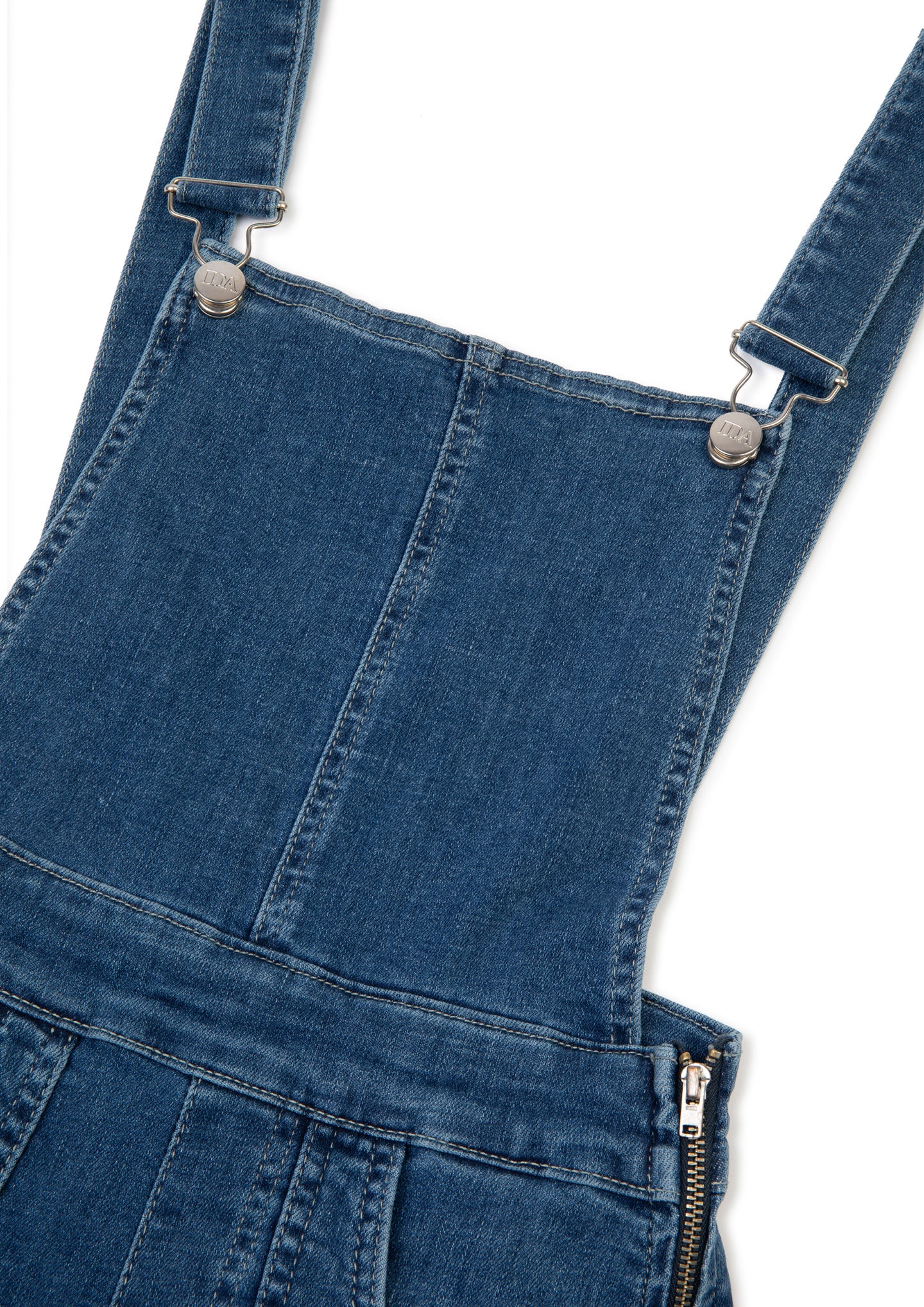 womens denim dungarees wide leg blue heather