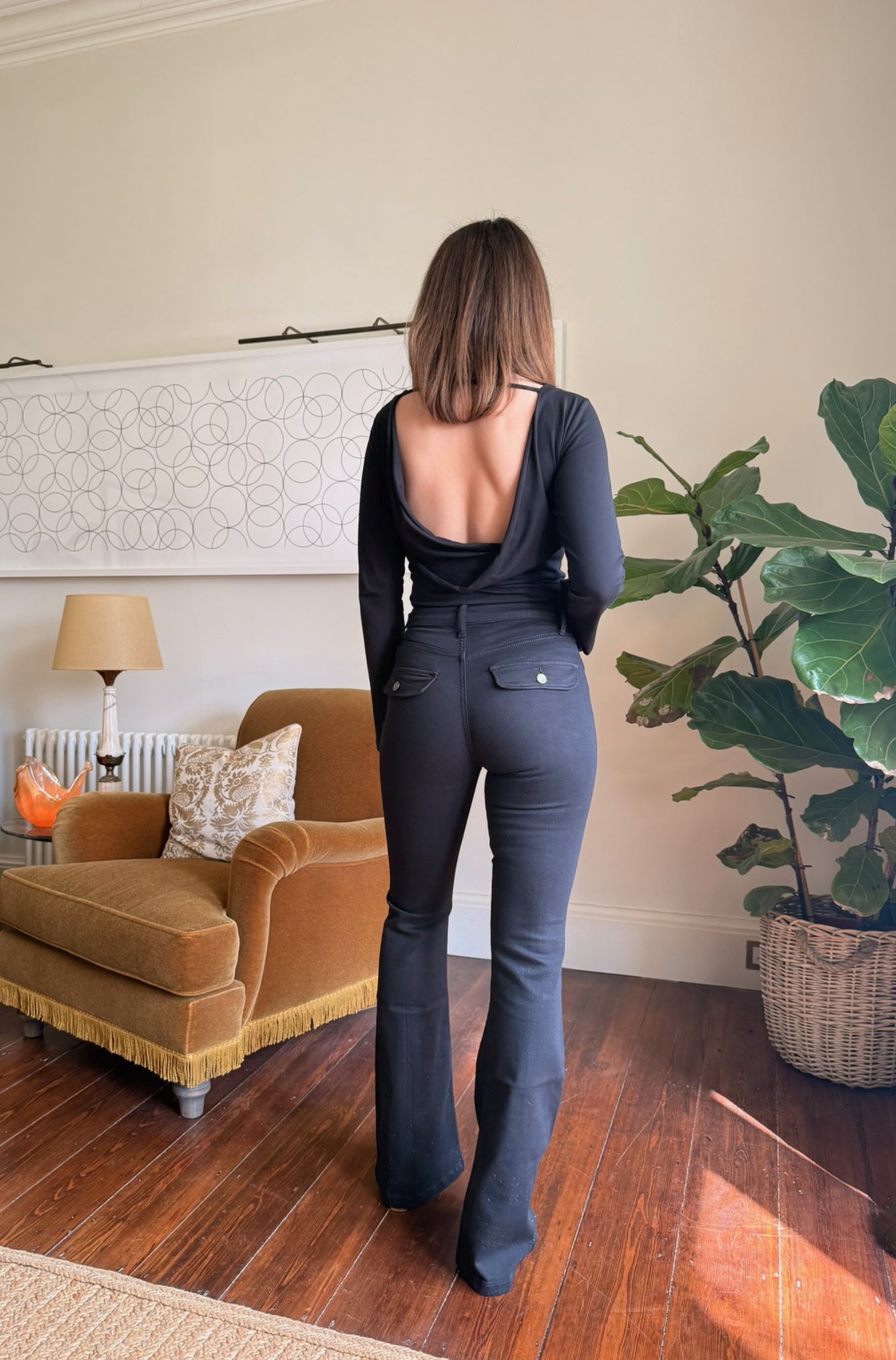 Hope The High Top Patch Pocket Bootcut | Blackest [Black Denim]