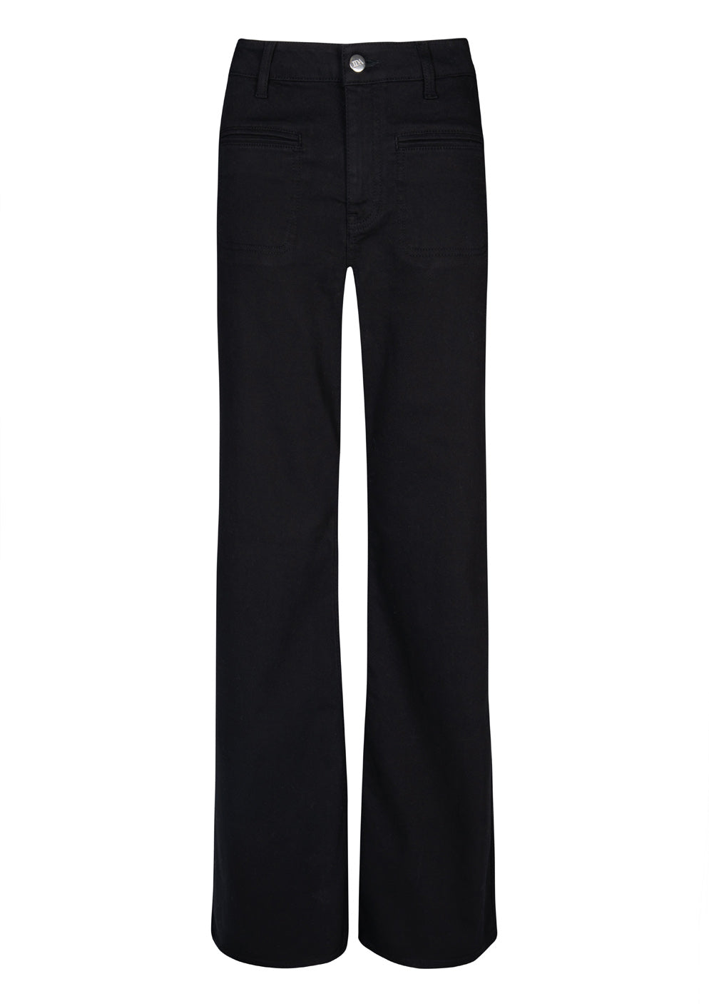 Kate The High Top Patch Pocket Relaxed Wide Leg | Blackest [Black Denim]