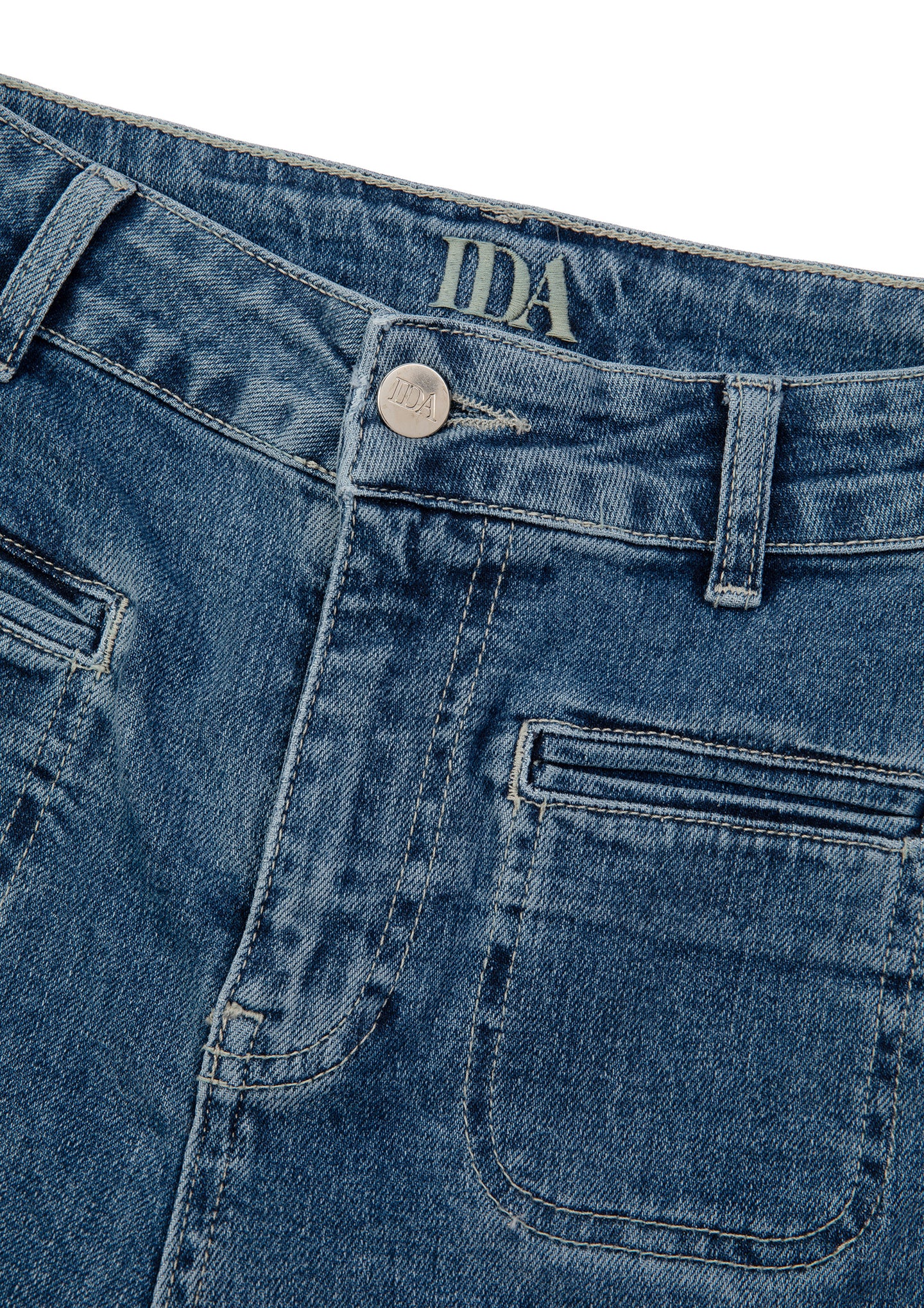 Kate The High Top Patch Pocket Relaxed Wide Leg | Call Me Crazy [Mid Wash Denim]