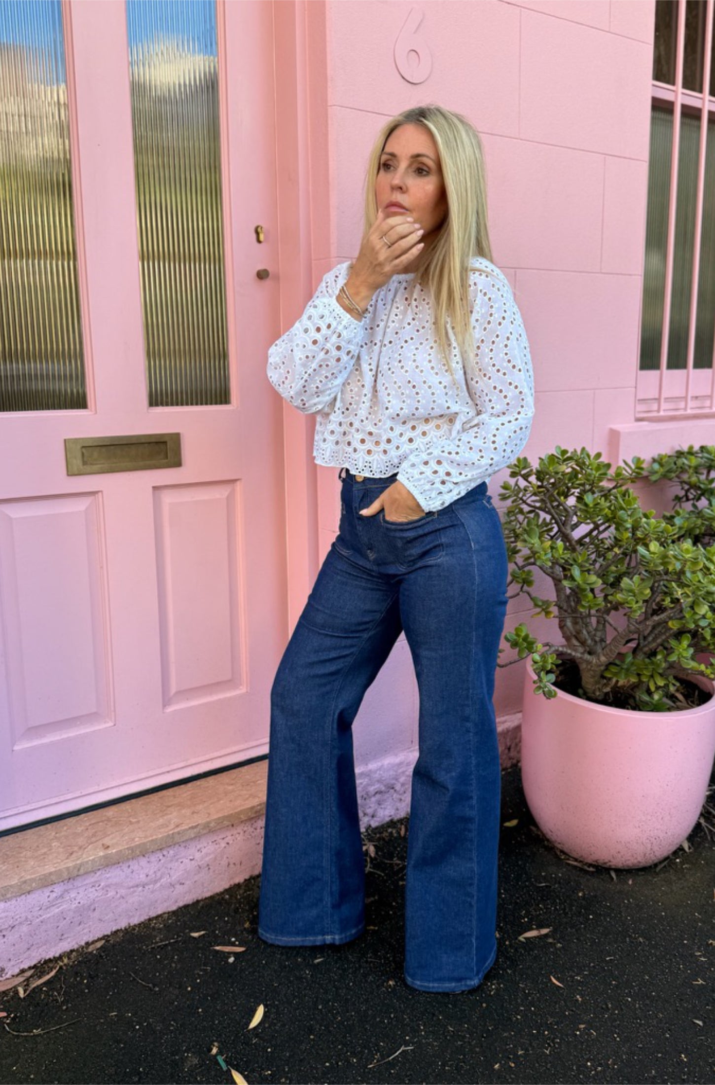 Lavender The Gathered Neck Top | Eyes Wide Shut [White]