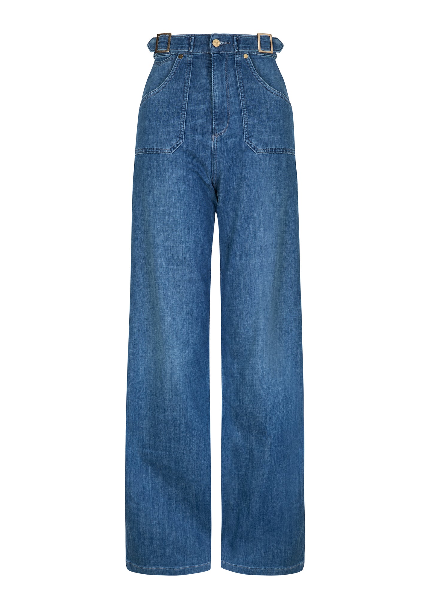 Minnie The High Top Full Length Wide Leg Flared Jeans | Lazy Afternoon [Classic Blue]
