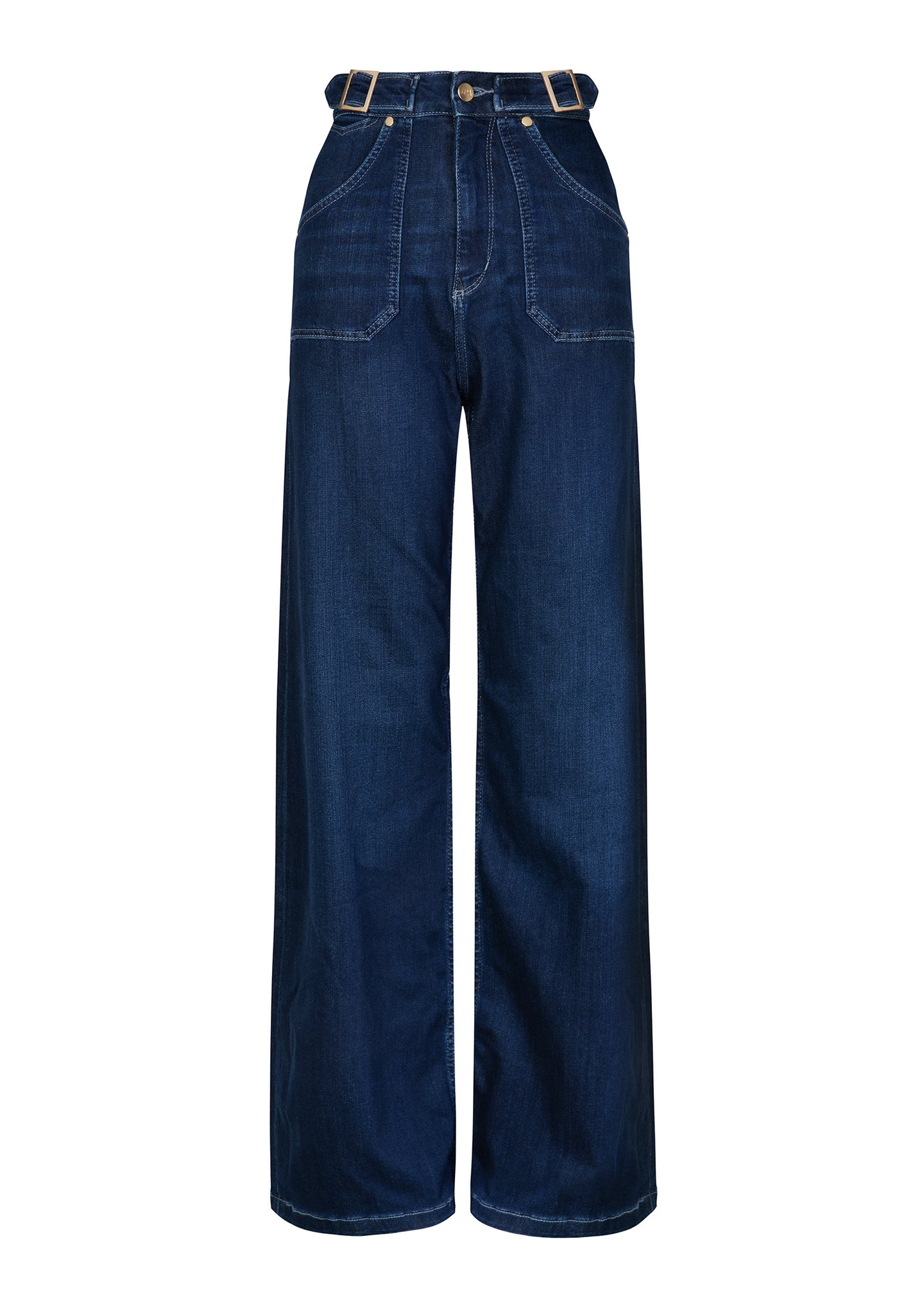 Minnie The High Top Full Length Wide Leg Flared Jeans | Working Girl [Dark Wash Denim]
