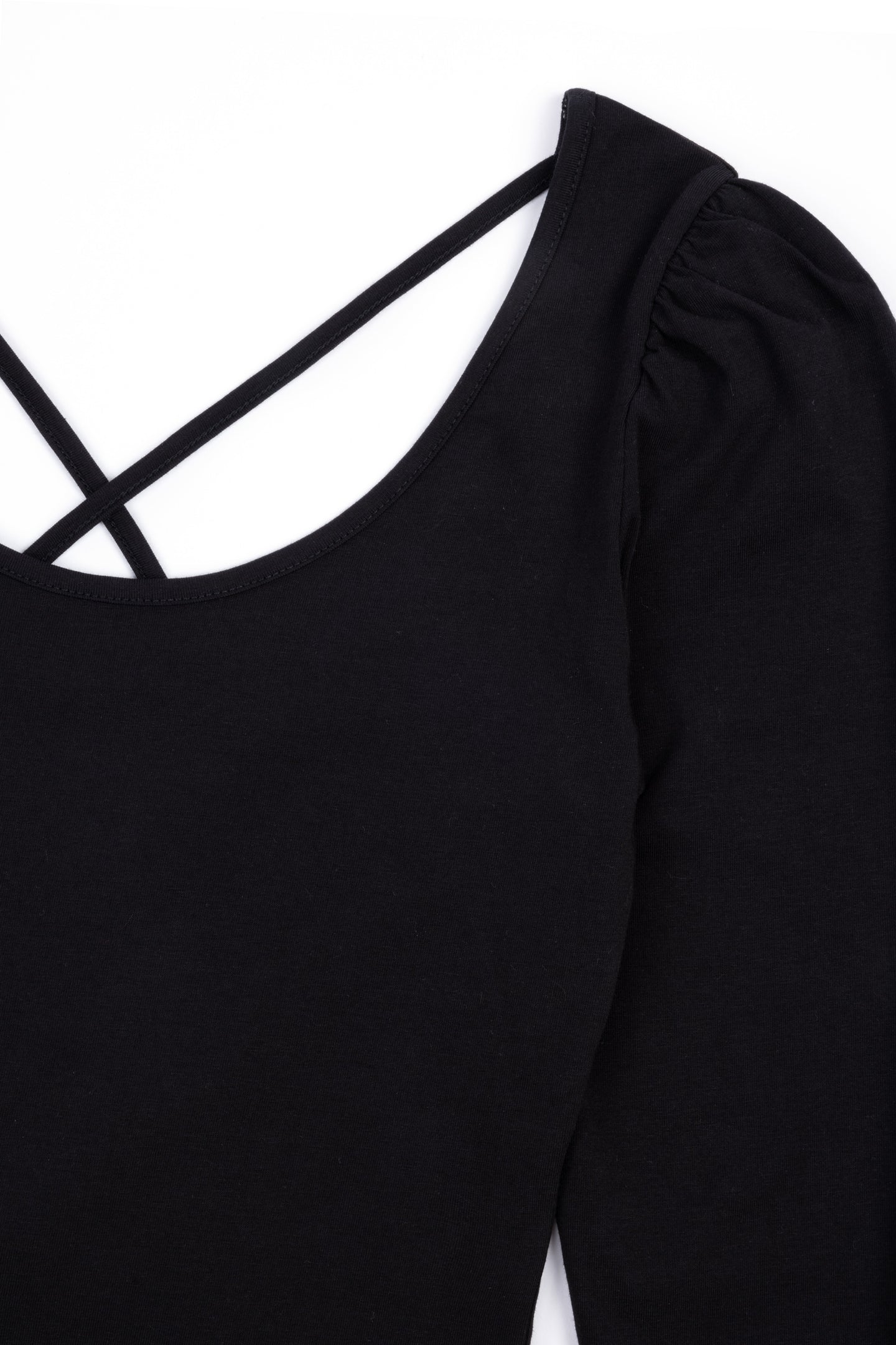 Puff Tee with Criss Cross | Noir [Black]