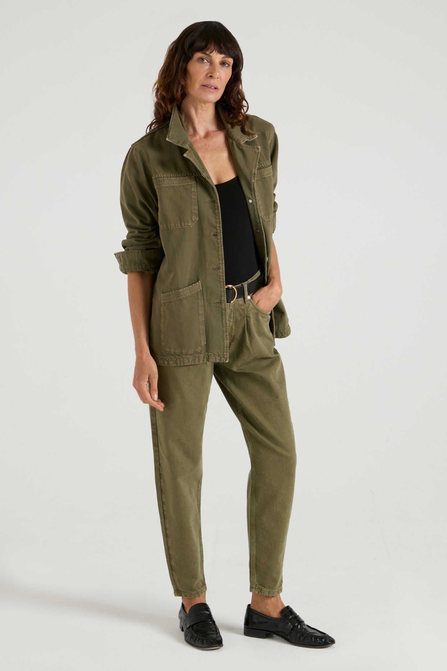 Alice The Low Rise Carrot Leg | In The Field [Green Denim]