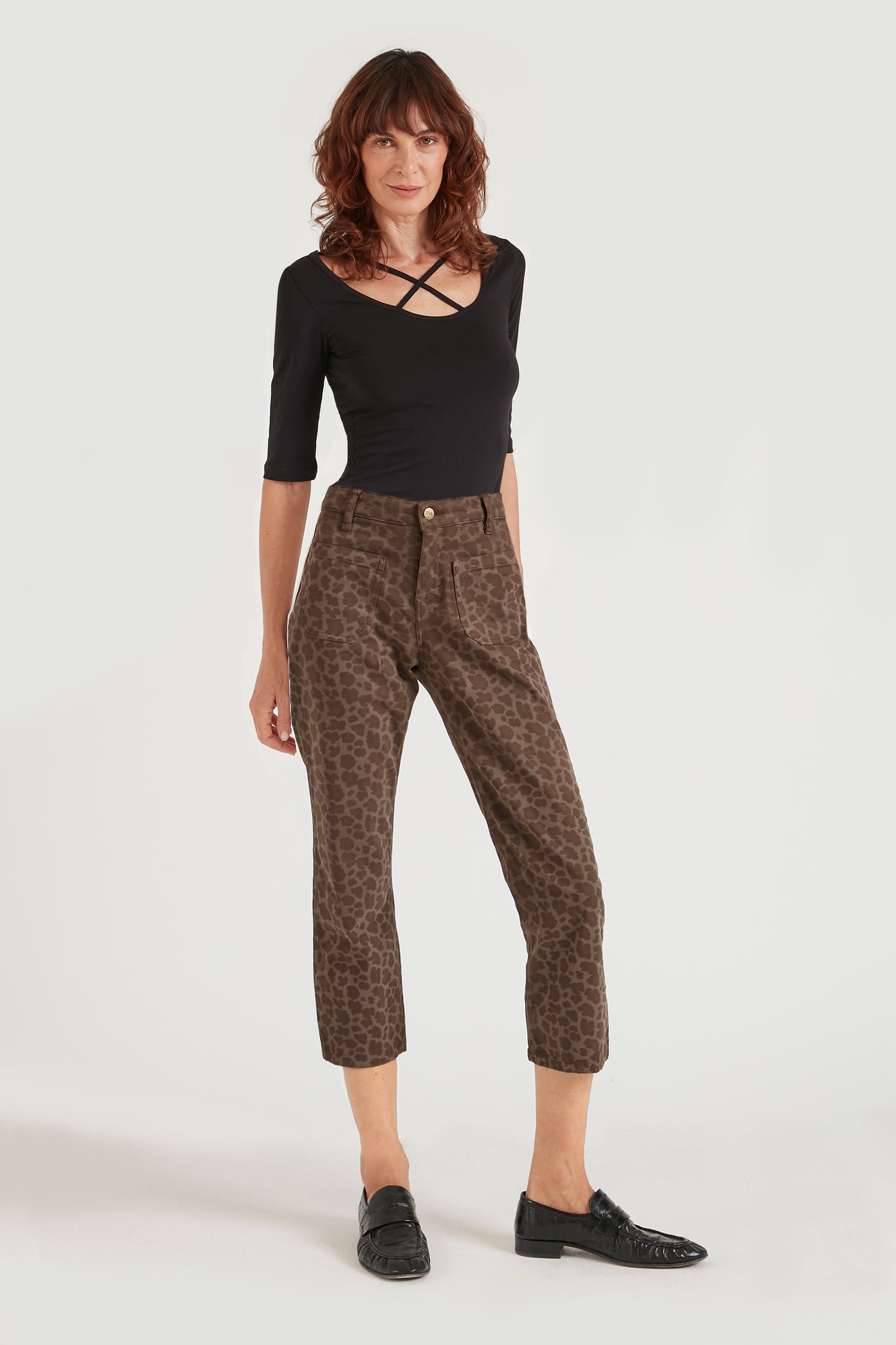 Astrid The Cropped Patch Front Pocket Jean | Dirty Leopard [Camouflage]