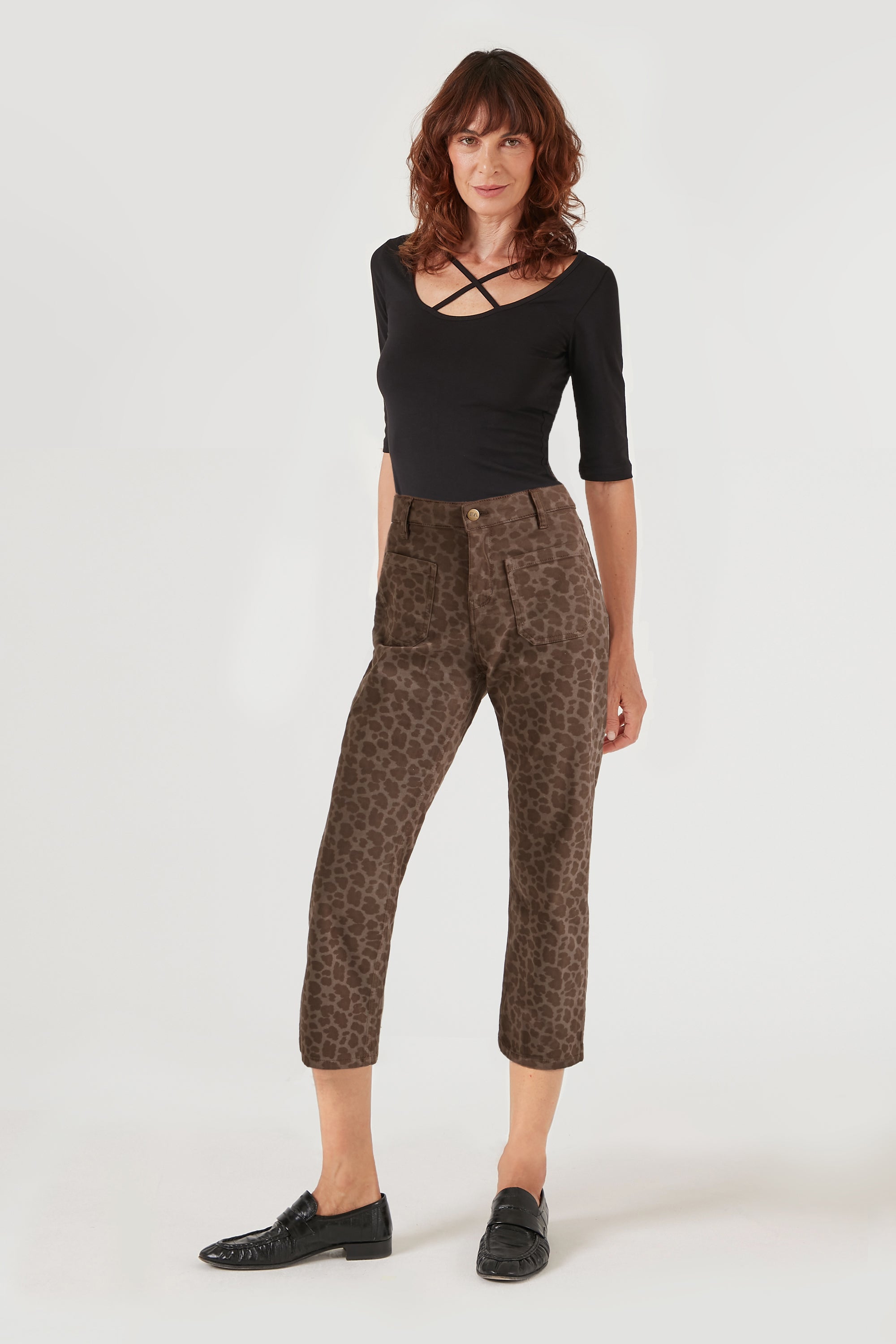 Astrid The Cropped Patch Front Pocket Jean | Dirty Leopard [Camouflage]