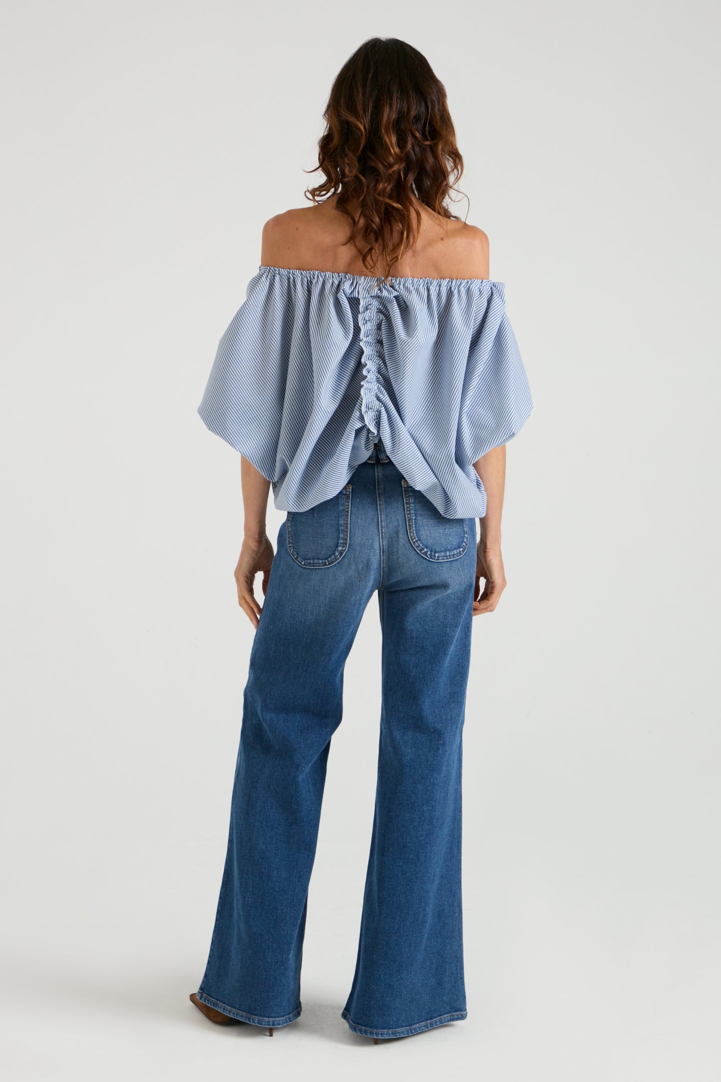 The Aurora Top | Faded Navy Pinstripes [Blue]