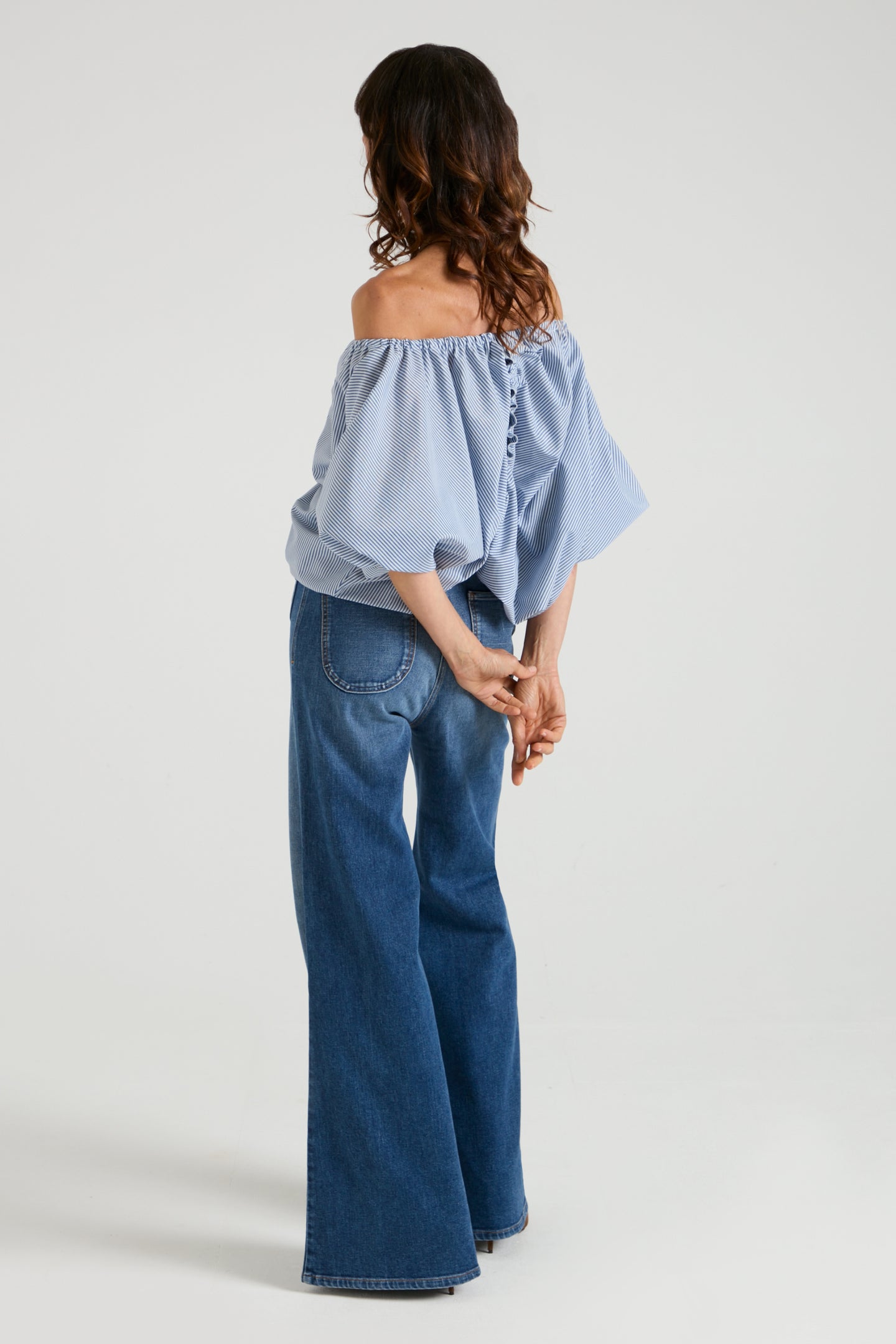 The Aurora Top | Faded Navy Pinstripes [Blue]