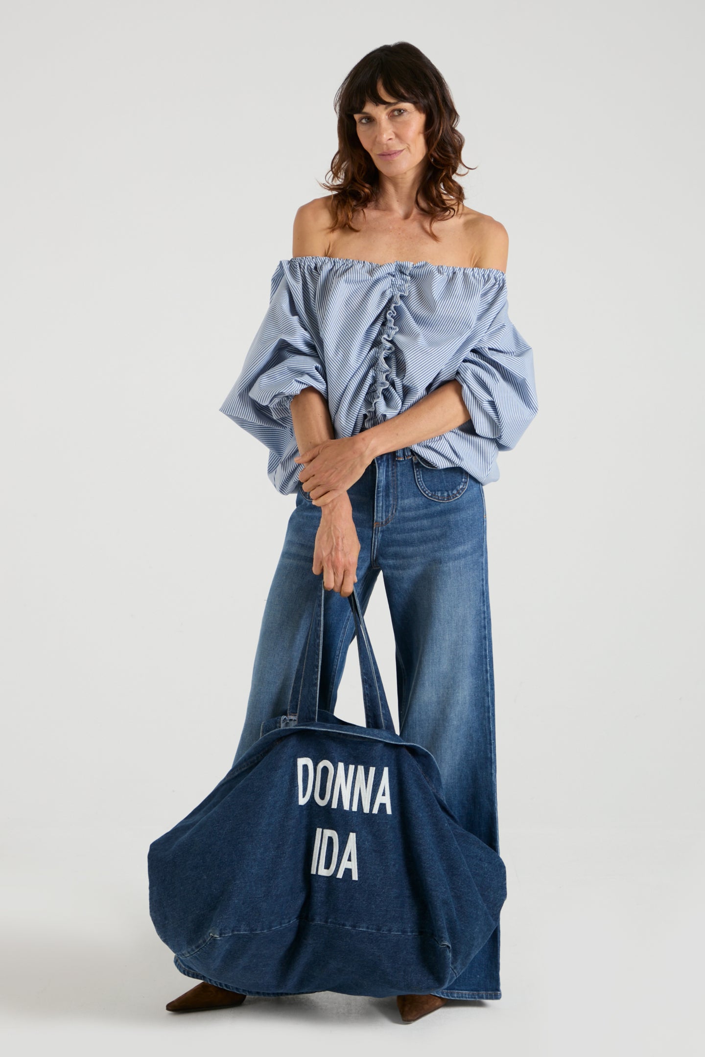 The Aurora Top | Faded Navy Pinstripes [Blue]