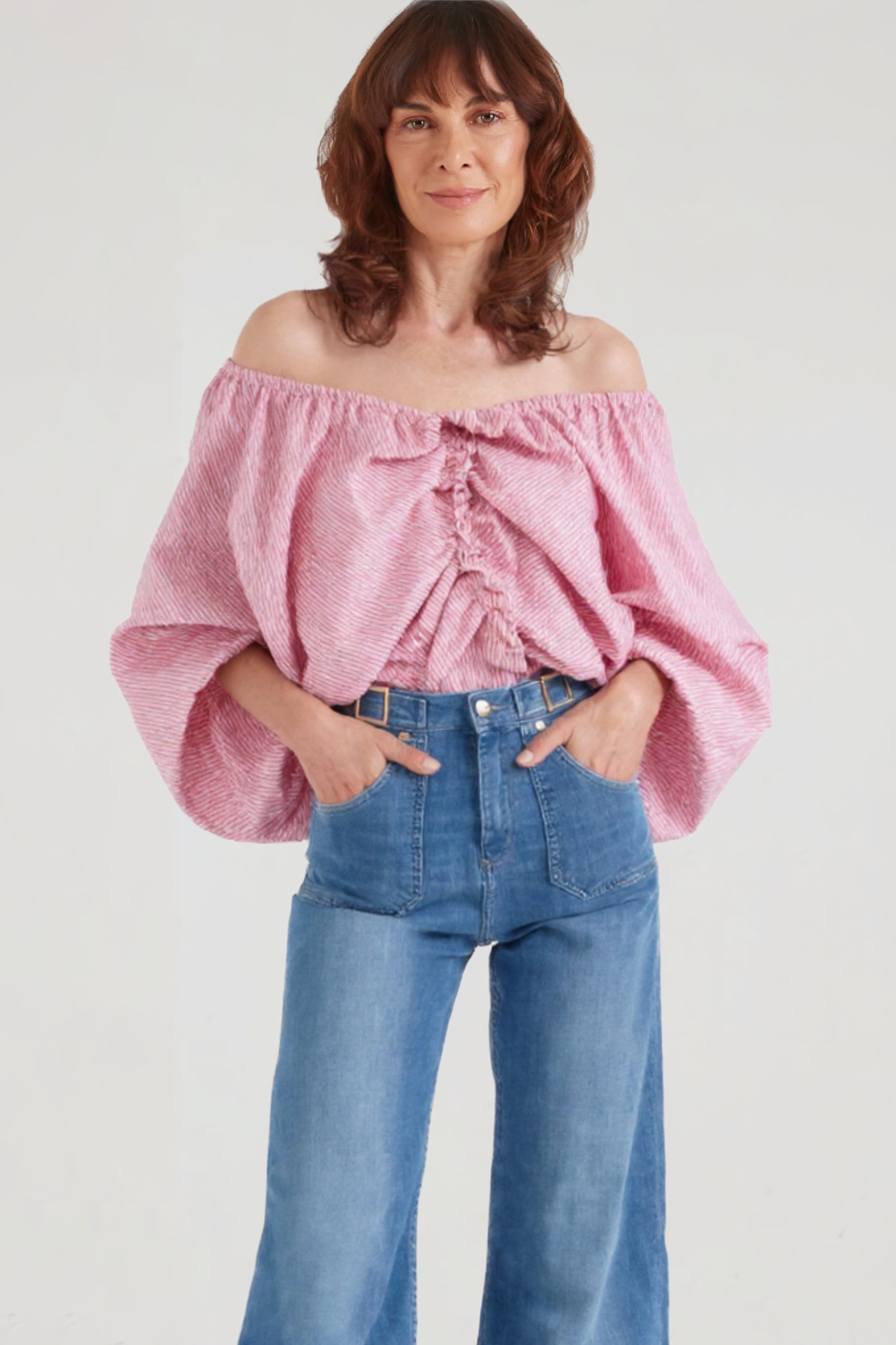 The Aurora Top | Rusty Red Pinstripe [Red]