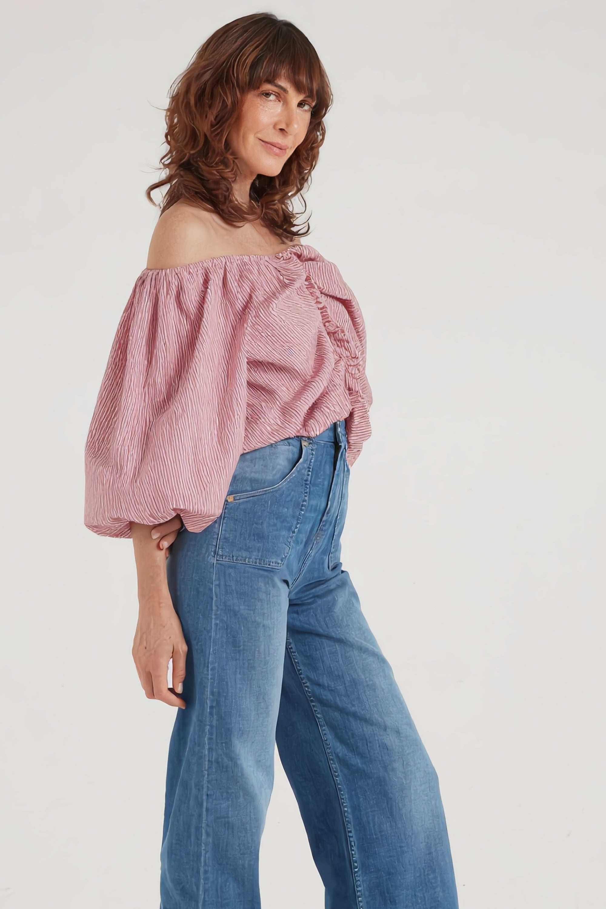 The Aurora Top | Rusty Red Pinstripe [Red]