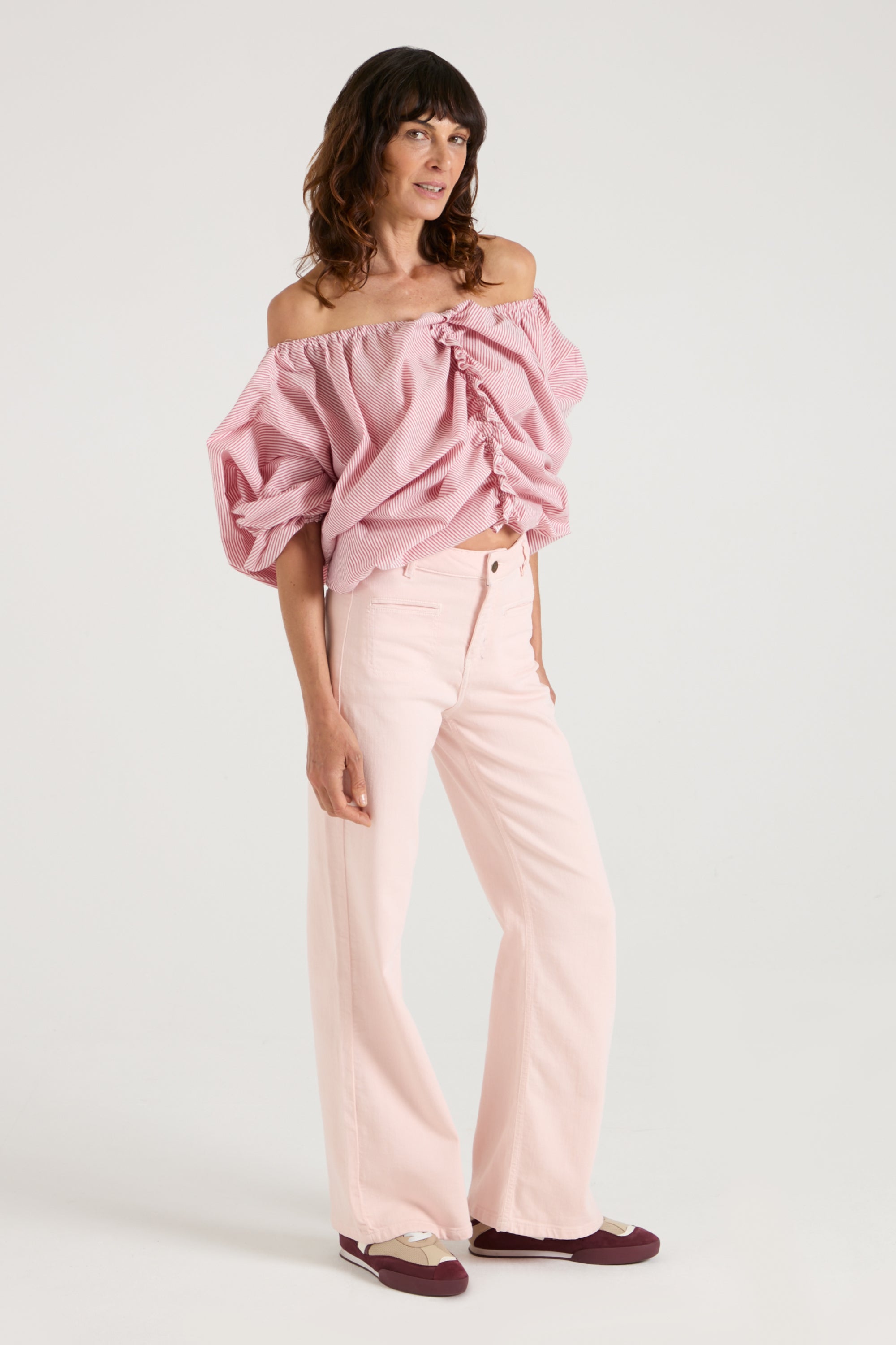 The Aurora Top | Rusty Red Pinstripe [Red]