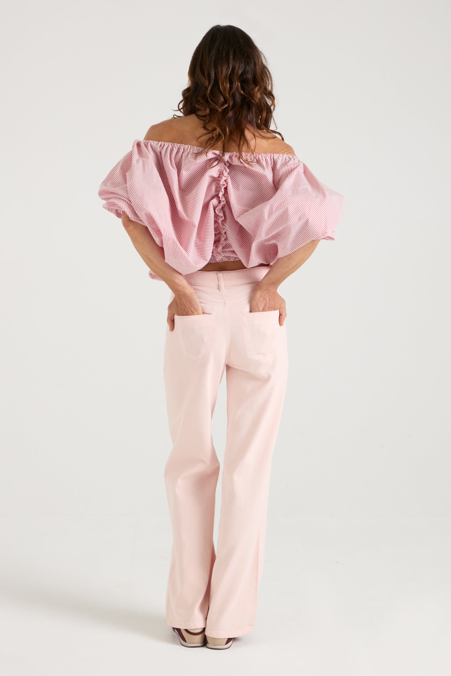 The Aurora Top | Rusty Red Pinstripe [Red]