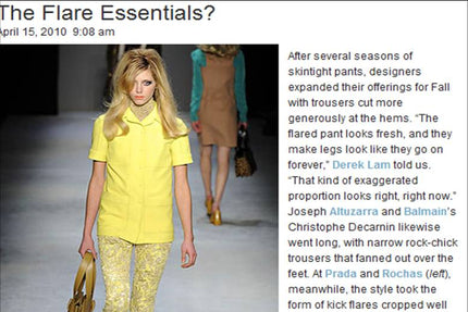 Style.com predicts Flares are back!
