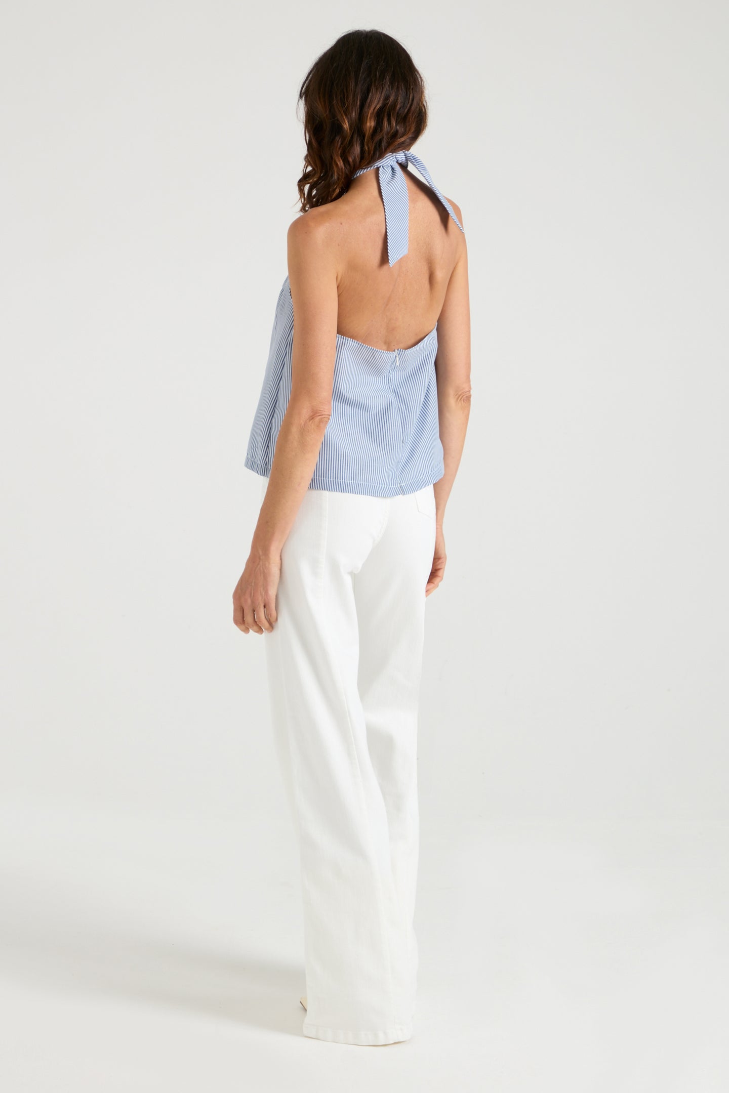 The Halt! Top | Faded Navy Pinstripe [Blue]