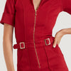 Cassandra The Flared Jumpsuit | Bleeding Heart [Red Denim]