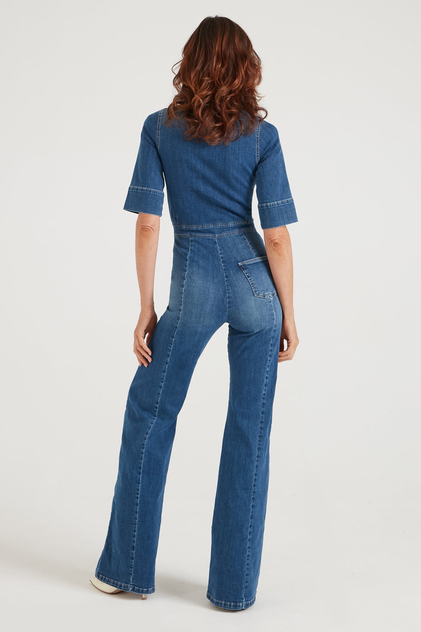 Cassandra The Flared Jumpsuit | Fawcett Blue [Blue Denim]