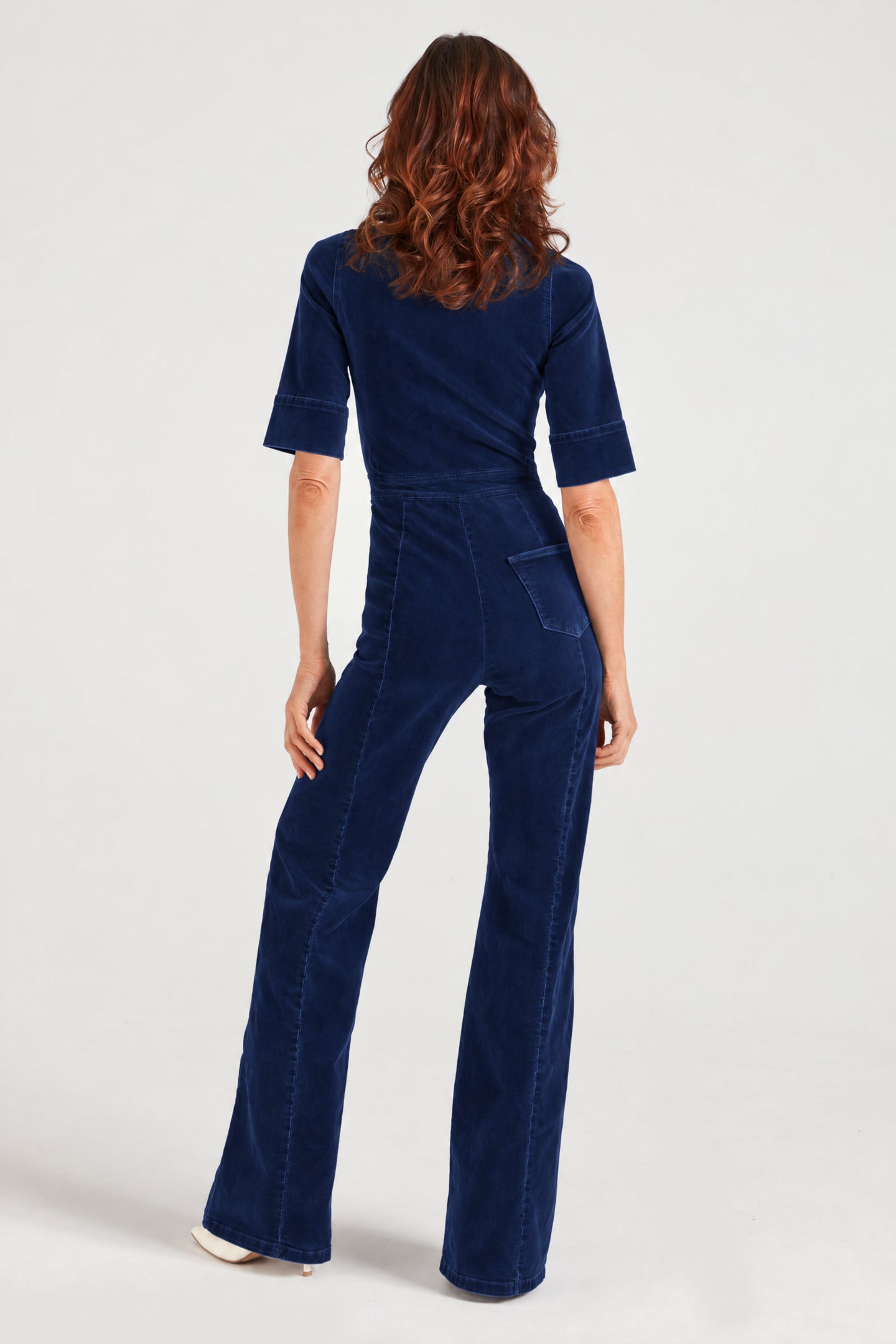 Cassandra The Flared Jumpsuit | French Navy [Dark Blue Denim]