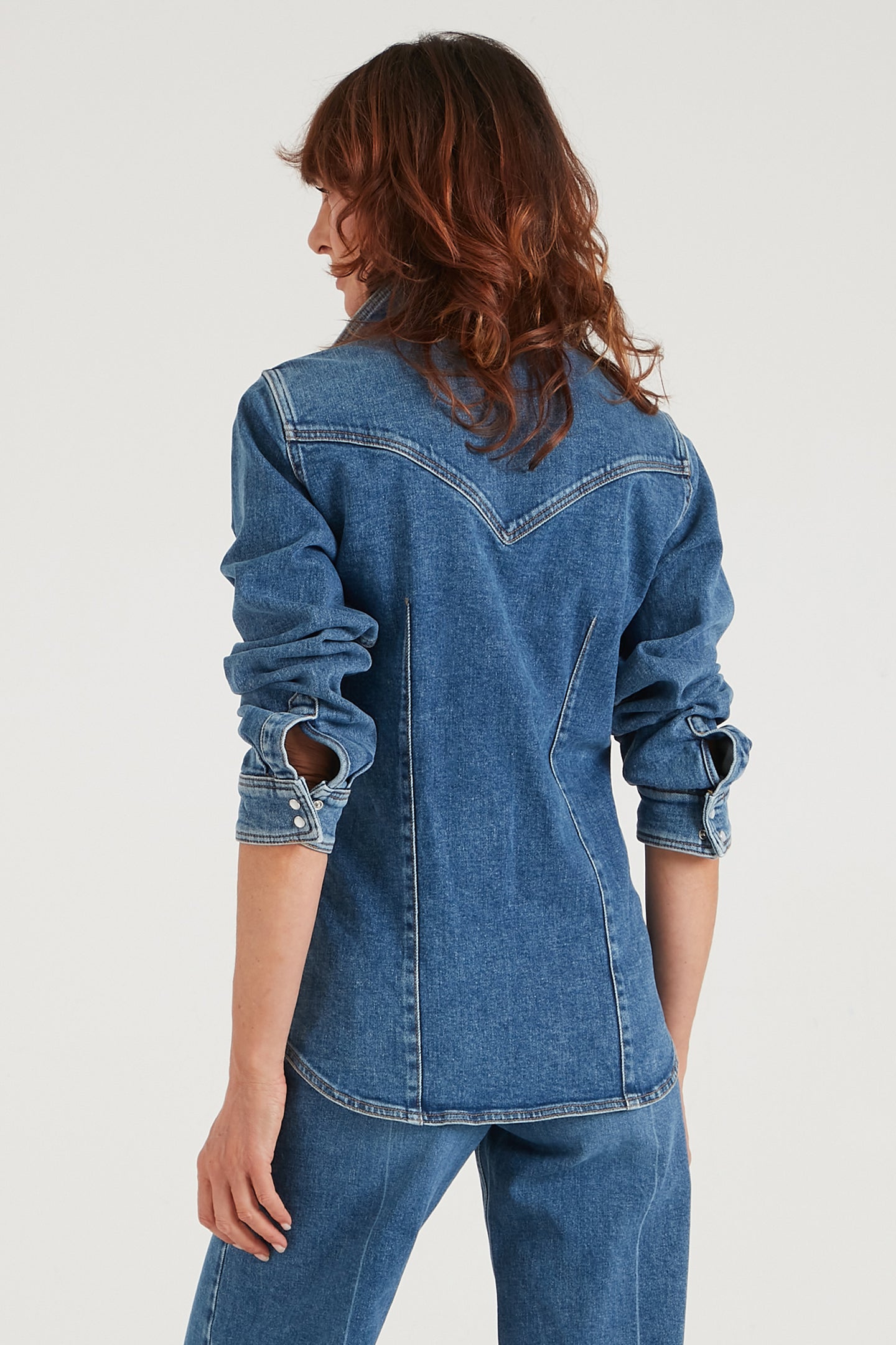City Slicker The Tailored Western Shirt | My Side [Blue Denim]