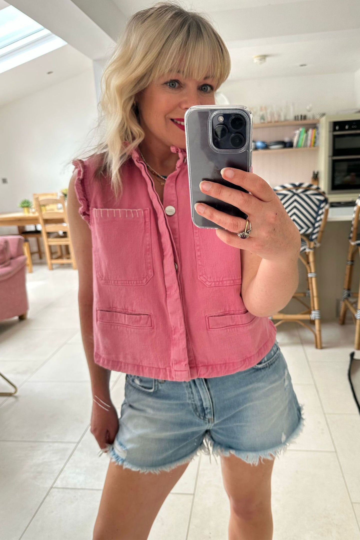 denim shorts women high waisted distressed vintage light blue poppy