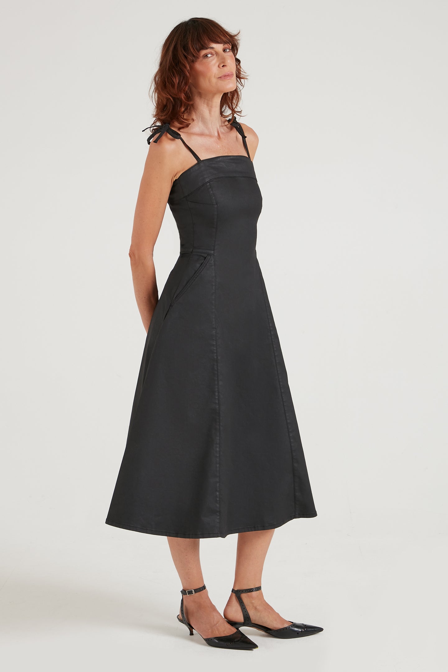 Dotty The Perfect Spaghetti Strap Dress | Oil Slick [Black]